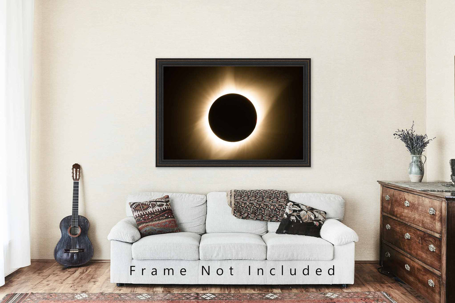 Celestial Photography Print (Not Framed) Picture of Total Solar Eclipse at Totality in Nebraska Sun Moon Wall Art Science Decor
