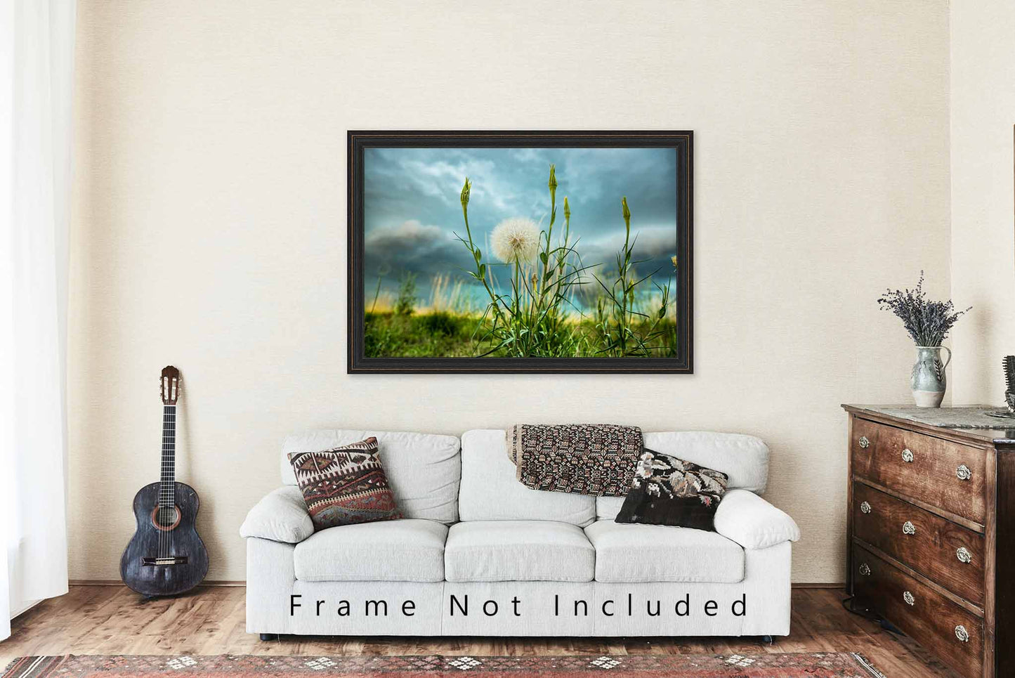 Botanical Photography Print (Not Framed) Picture of Goats Beard Dandelion on Stormy Day in Colorado Great Plains Wall Art Nature Decor