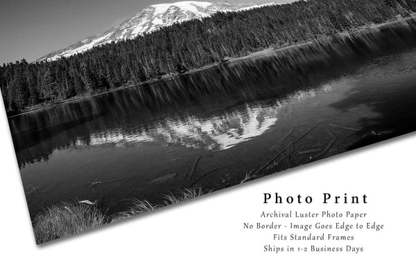 Pacific Northwest Photo Print | Mount Rainier Picture | Washington Wall Art | Black and White Photography | Nature Decor