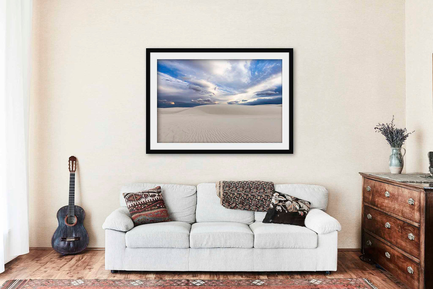 White Sands Framed and Matted Print | Sand Dunes Photo | National Park Decor | New Mexico Landscape Photography | Desert Wall Art | Ready to Hang