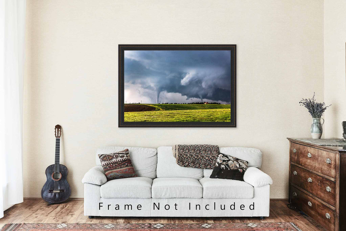 Tornado Photography Print (Not Framed) Picture of Two Tornadoes at Same Time on Stormy Spring Day in Kansas Storm Wall Art Nature Decor