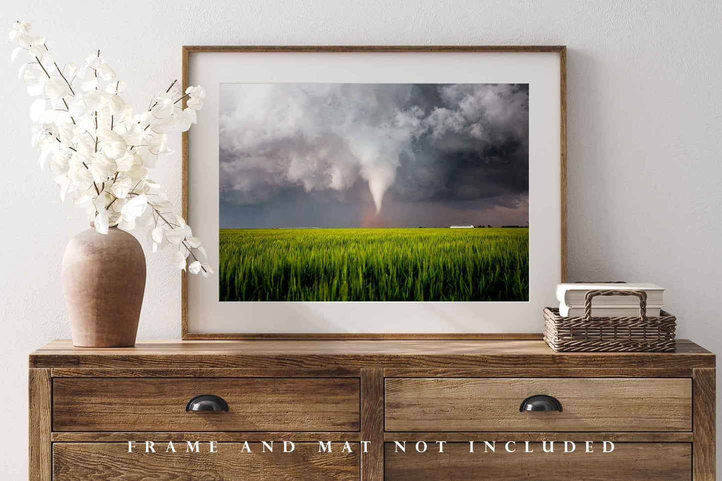Storm Photo Print | Tornado Over Wheat Field Picture | Texas Wall Art | Thunderstorm Photography | Weather Decor