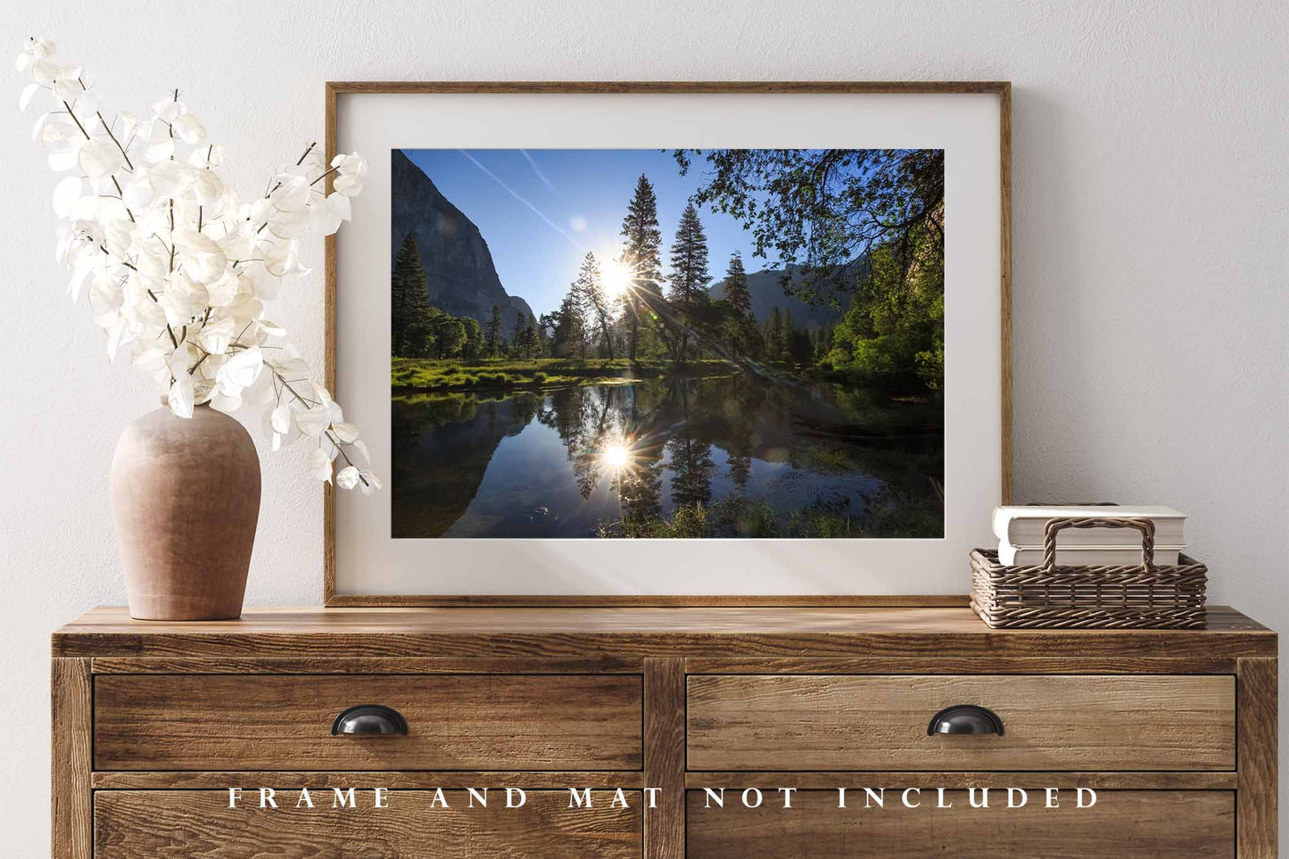 Nature Photography Print (Not Framed) Picture of Sun Reflection in Merced River in Yosemite National Park California Wall Art Sierra Nevada Decor