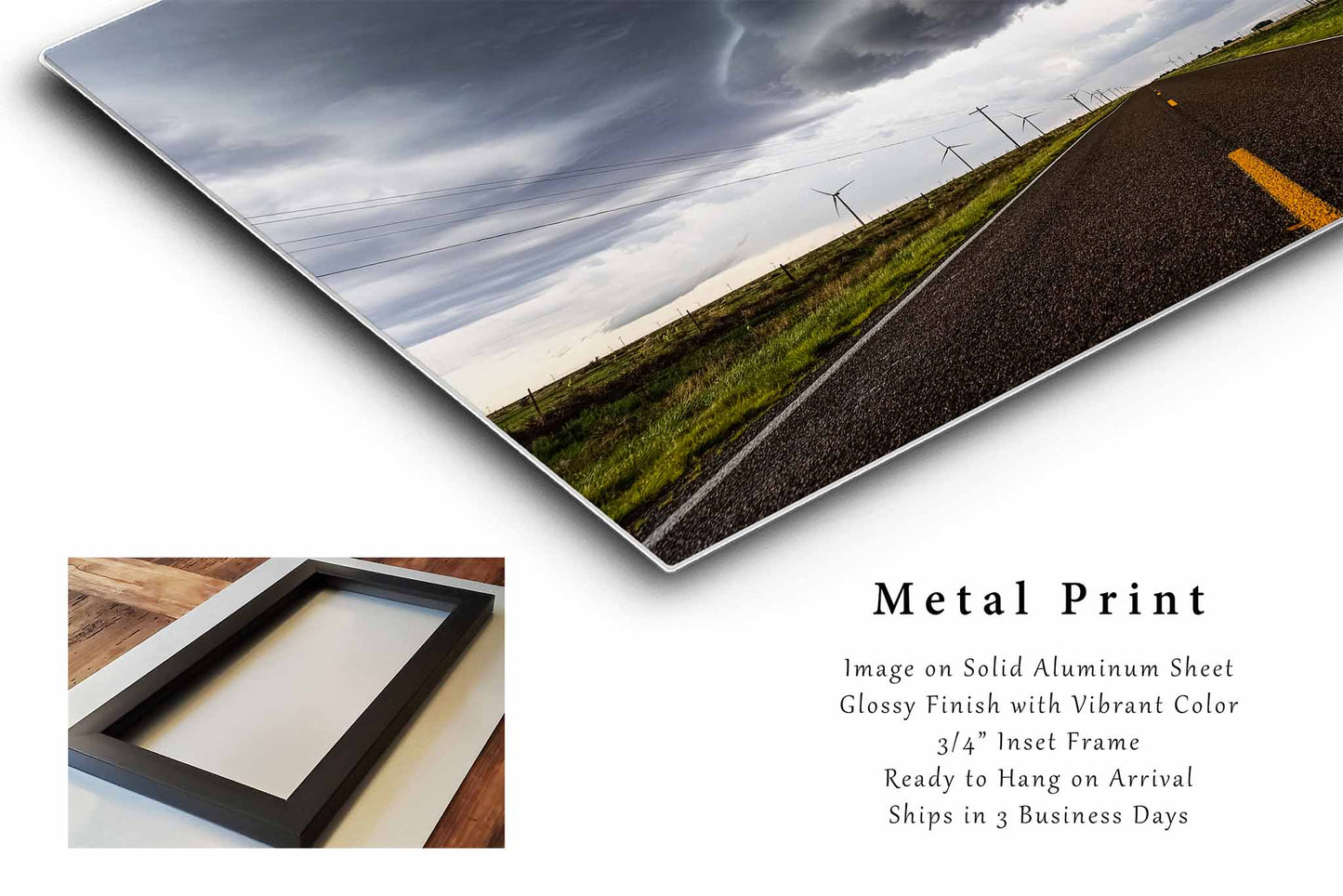 Thunderstorm Metal Print | Storm Cloud Over Highway Photography | Weather Wall Art | New Mexico Sky Photo | Nature Decor | Ready to Hang