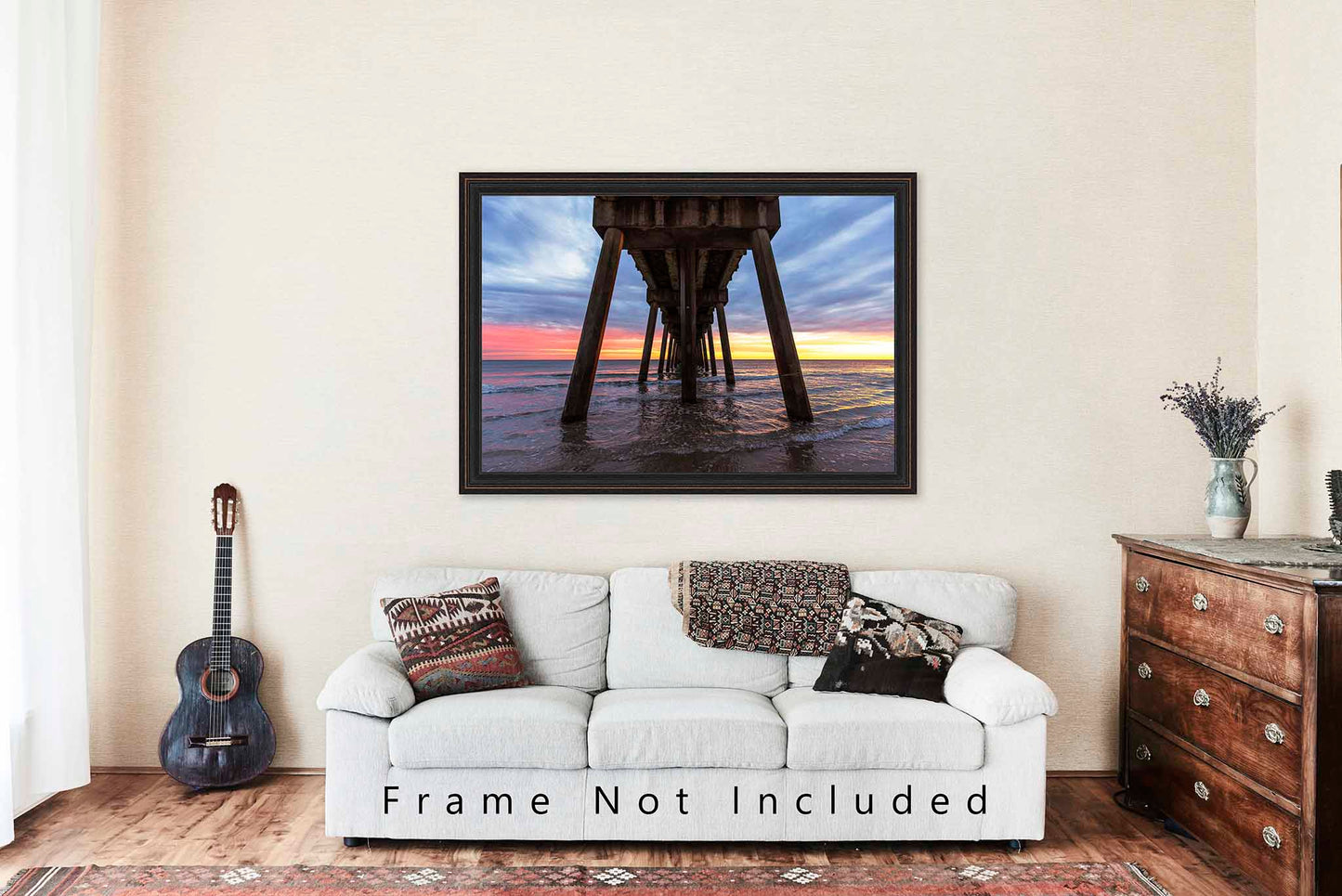 Pensacola Beach Pier Photography Print | Gulf Coast Picture | Coastal Sunset Wall Art | Florida Seascape Photo | Beach House Decor | Not Framed