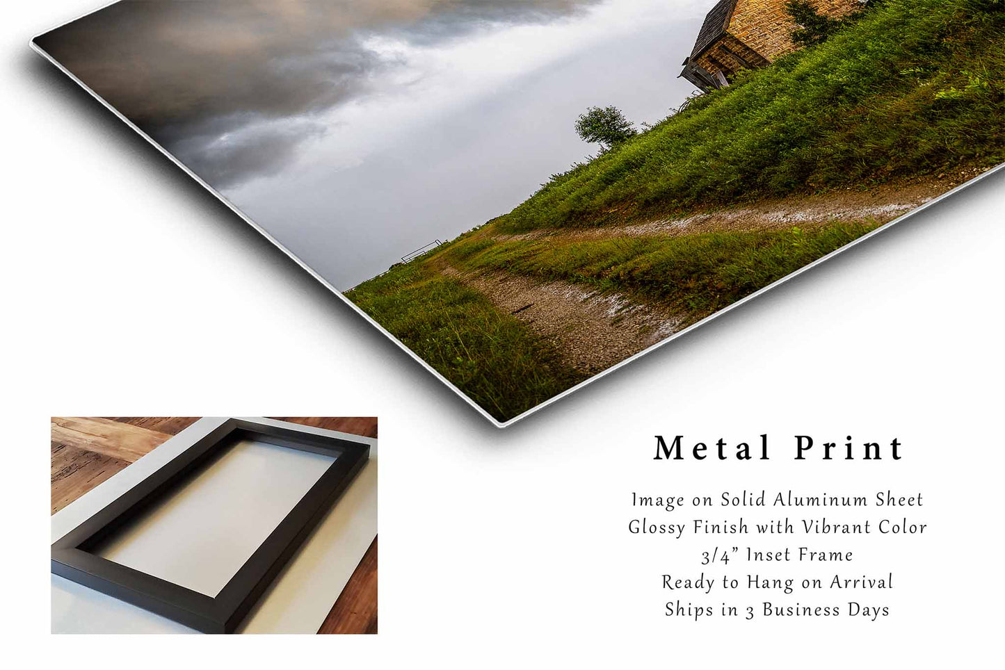 Abandoned House Metal Print | Old Homestead Photography | Storm Clouds Wall Art | Oklahoma Photo | Rustic Country Decor | Ready to Hang