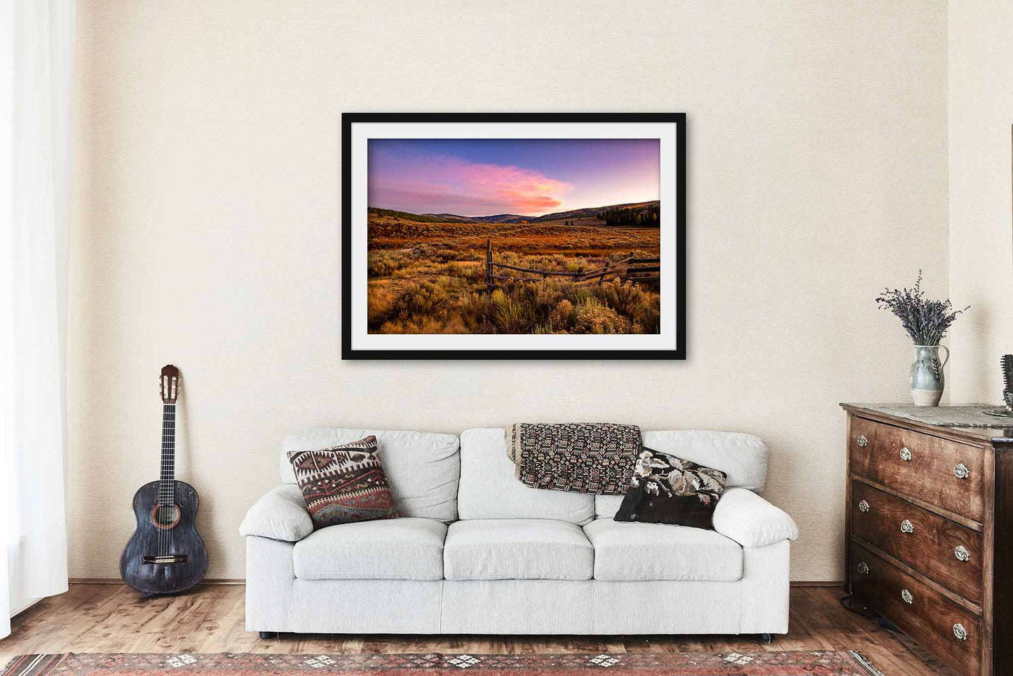Mountain Valley Framed and Matted Print | Rocky Mountains Photo | Western Sky Decor | New Mexico Landscape Photography | Nature Wall Art | Ready to Hang