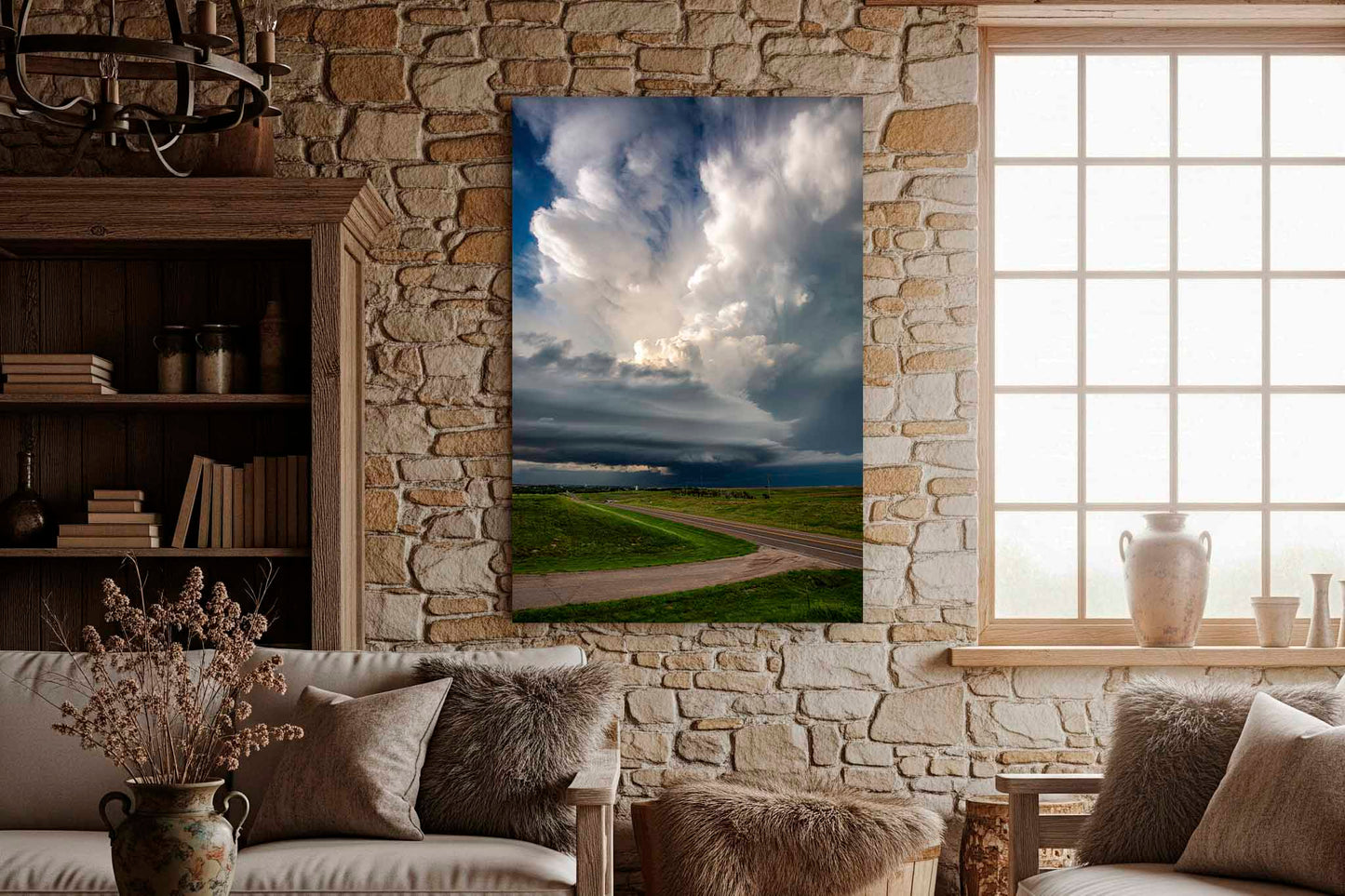 Storm Metal Print | Vertical Supercell Thunderstorm Photography | Kansas Wall Art | Stormy Sky Photo | Nature Decor | Ready to Hang
