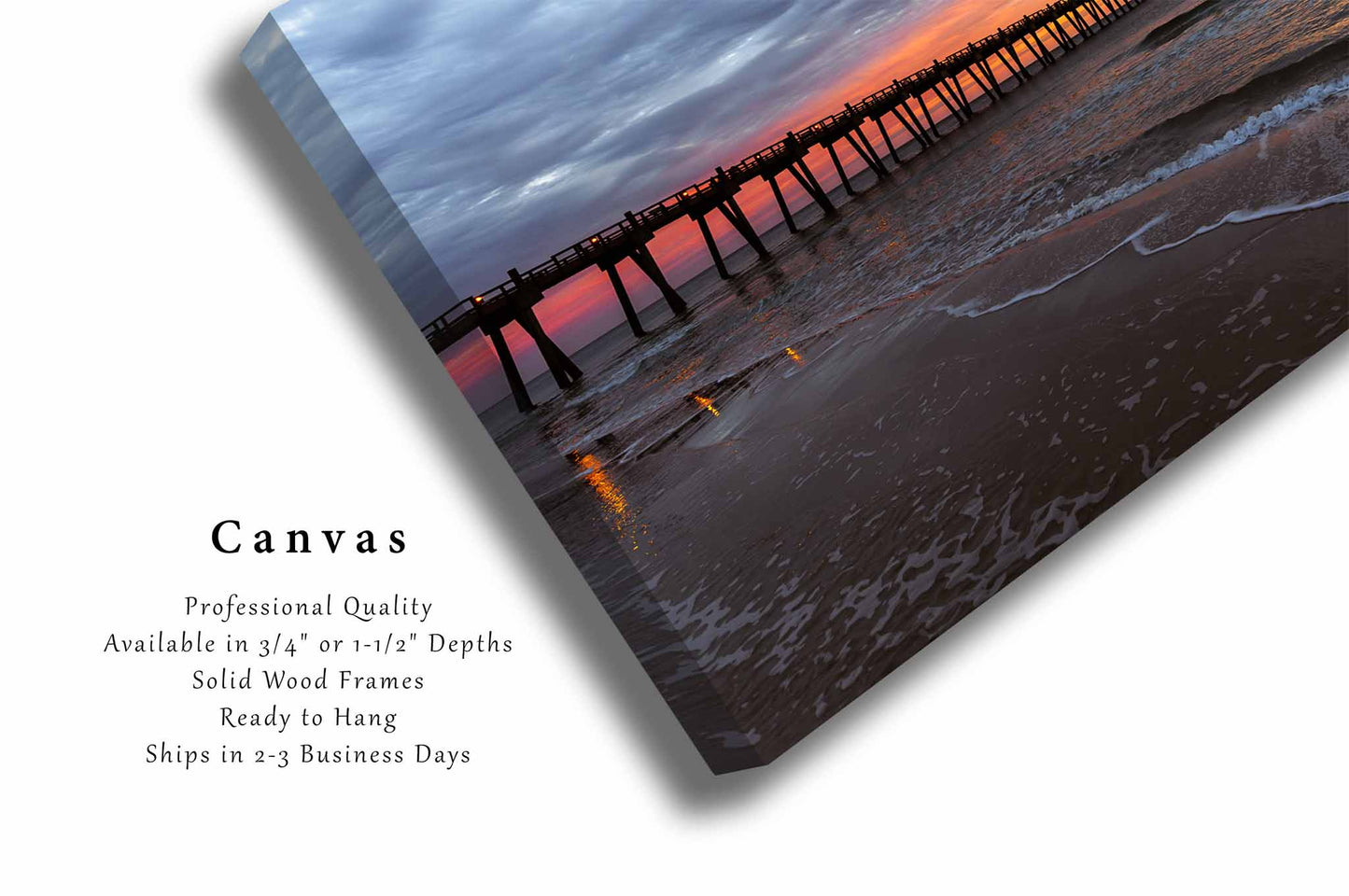Pensacola Beach Pier Canvas | Gulf Coast Gallery Wrap | Coastal Sunset Photography | Florida Seascape Wall Art | Beach House Decor | Ready to Hang