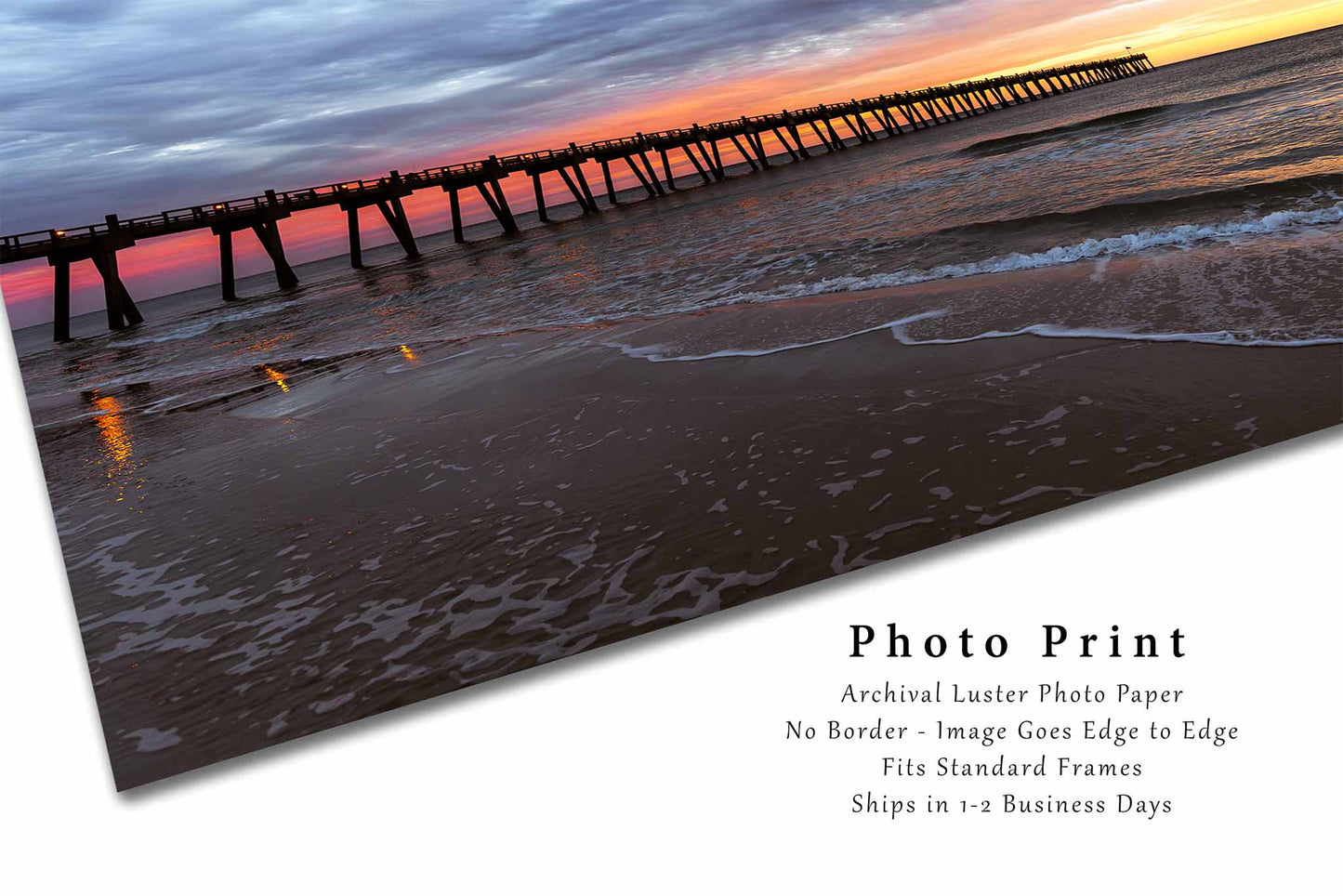 Pensacola Beach Pier Photography Print | Gulf Coast Picture | Seascape Wall Art | Florida Photo | Coastal Decor | Not Framed