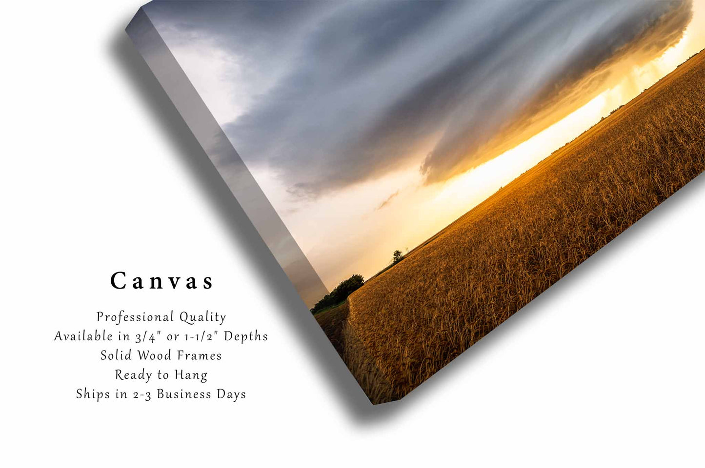 Supercell Thunderstorm Canvas | Sunset Storm Gallery Wrap | Weather Photography | Oklahoma Sky Wall Art | Nature Decor | Ready to Hang