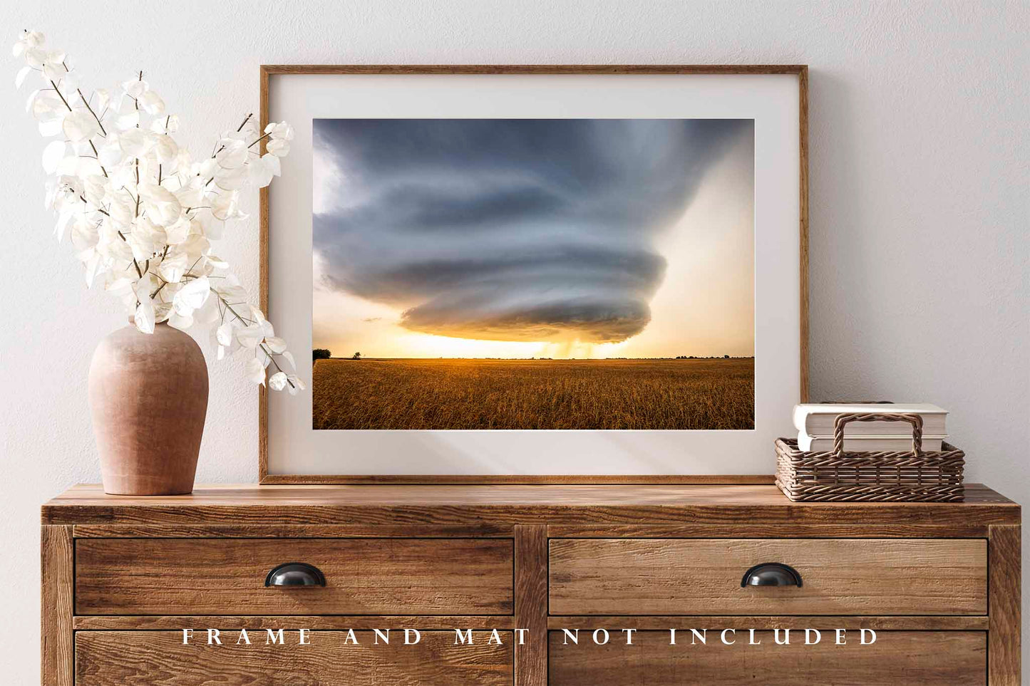 Supercell Thunderstorm Photography Print | Sunset Storm Picture | Weather Wall Art | Oklahoma Sky Photo | Nature Decor | Unframed