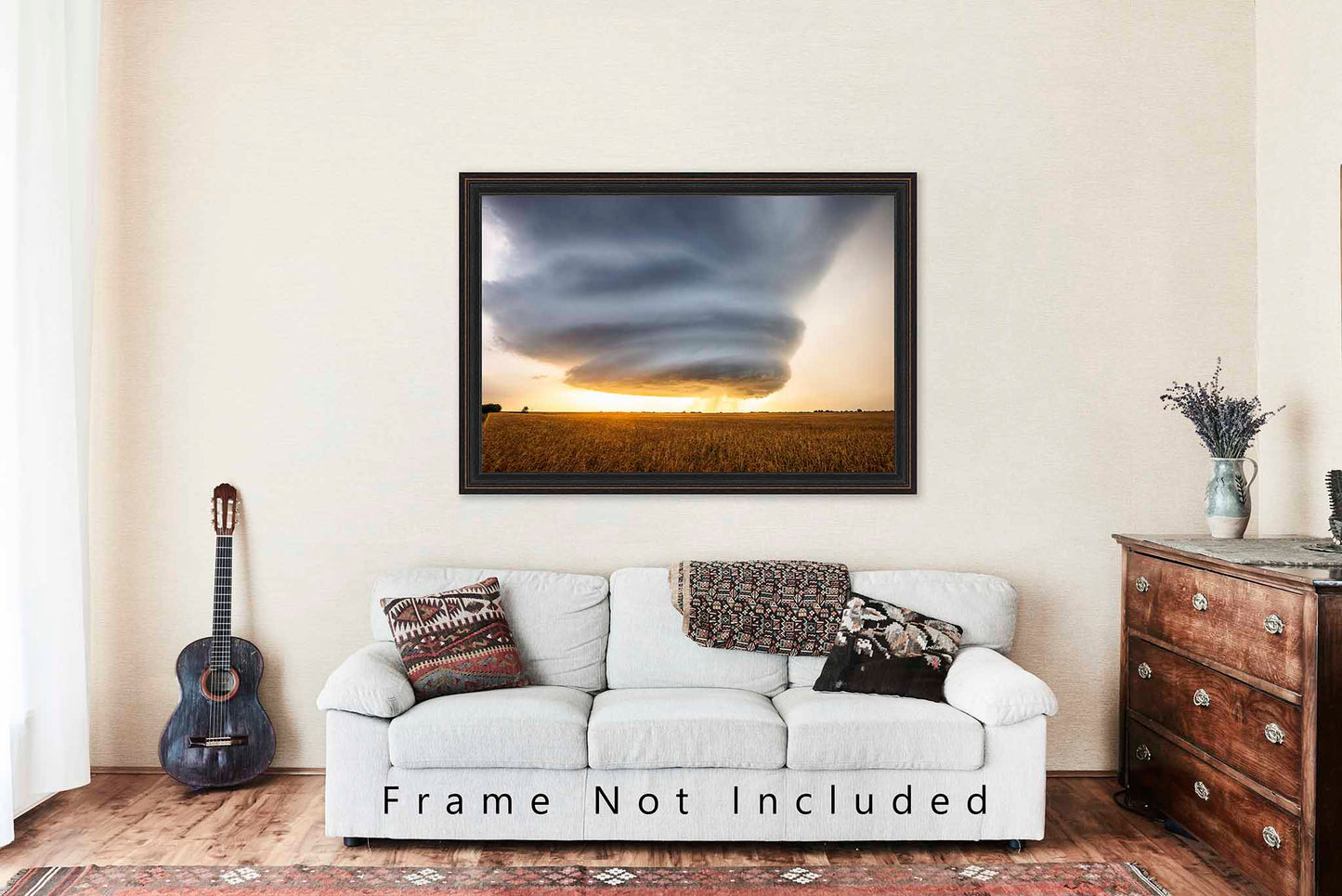 Supercell Thunderstorm Photography Print | Sunset Storm Picture | Weather Wall Art | Oklahoma Sky Photo | Nature Decor | Unframed