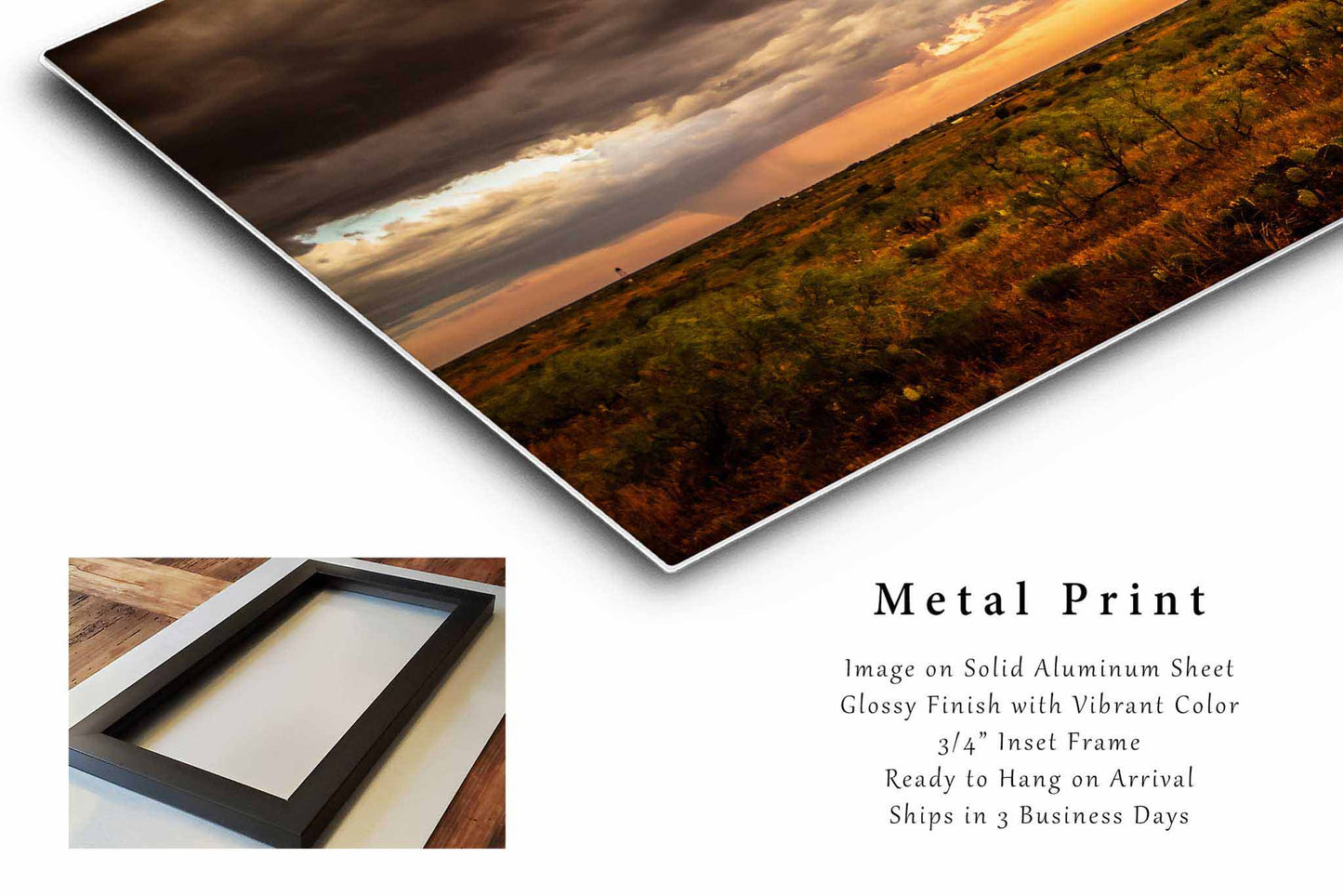 West Texas Metal Print | Sunset Photography | Stormy Sky Wall Art | High Desert Photo | Western Decor | Ready to Hang