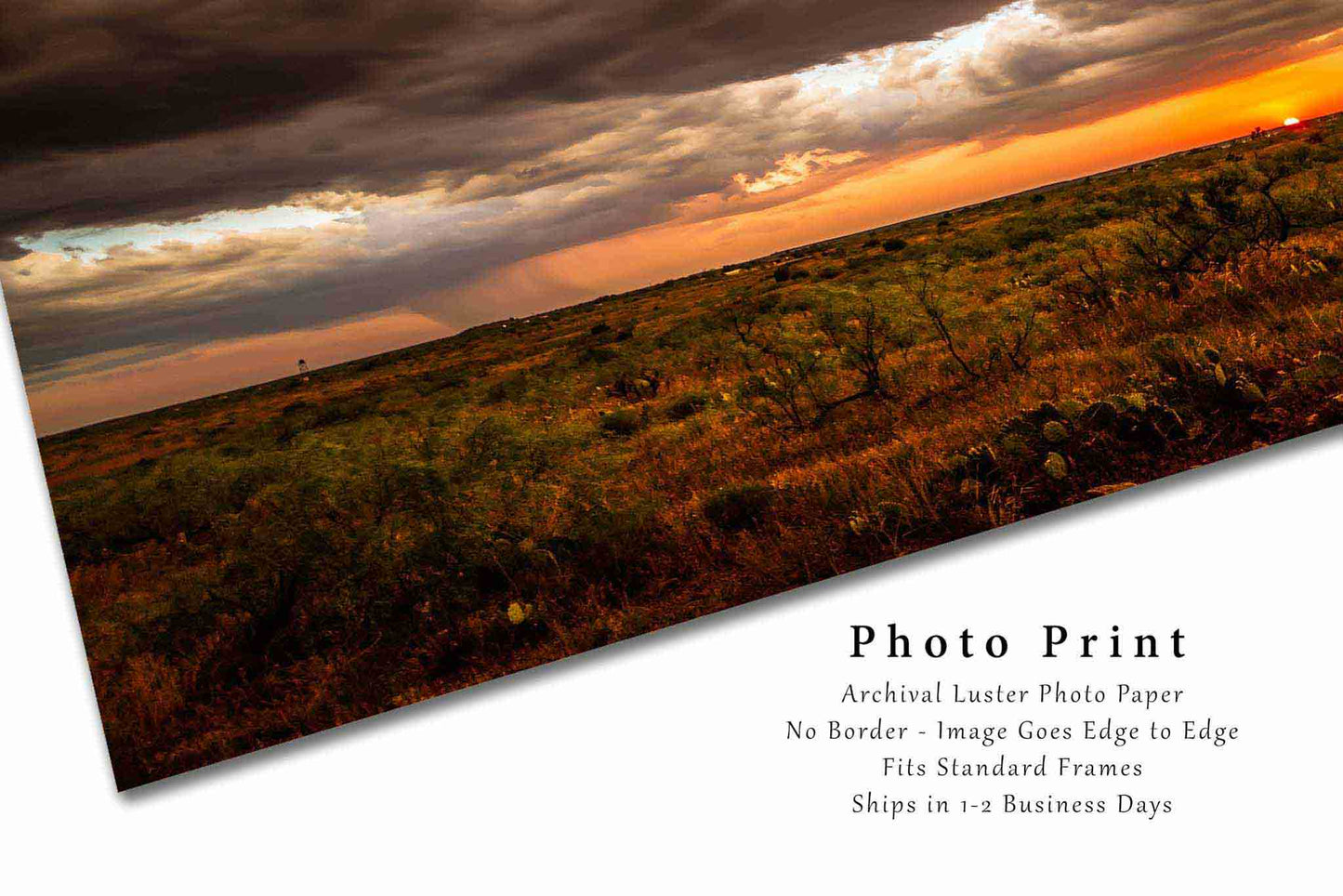 West Texas Photography Print | Sunset Picture | Stormy Sky Wall Art | High Desert Photo | Western Decor | Not Framed