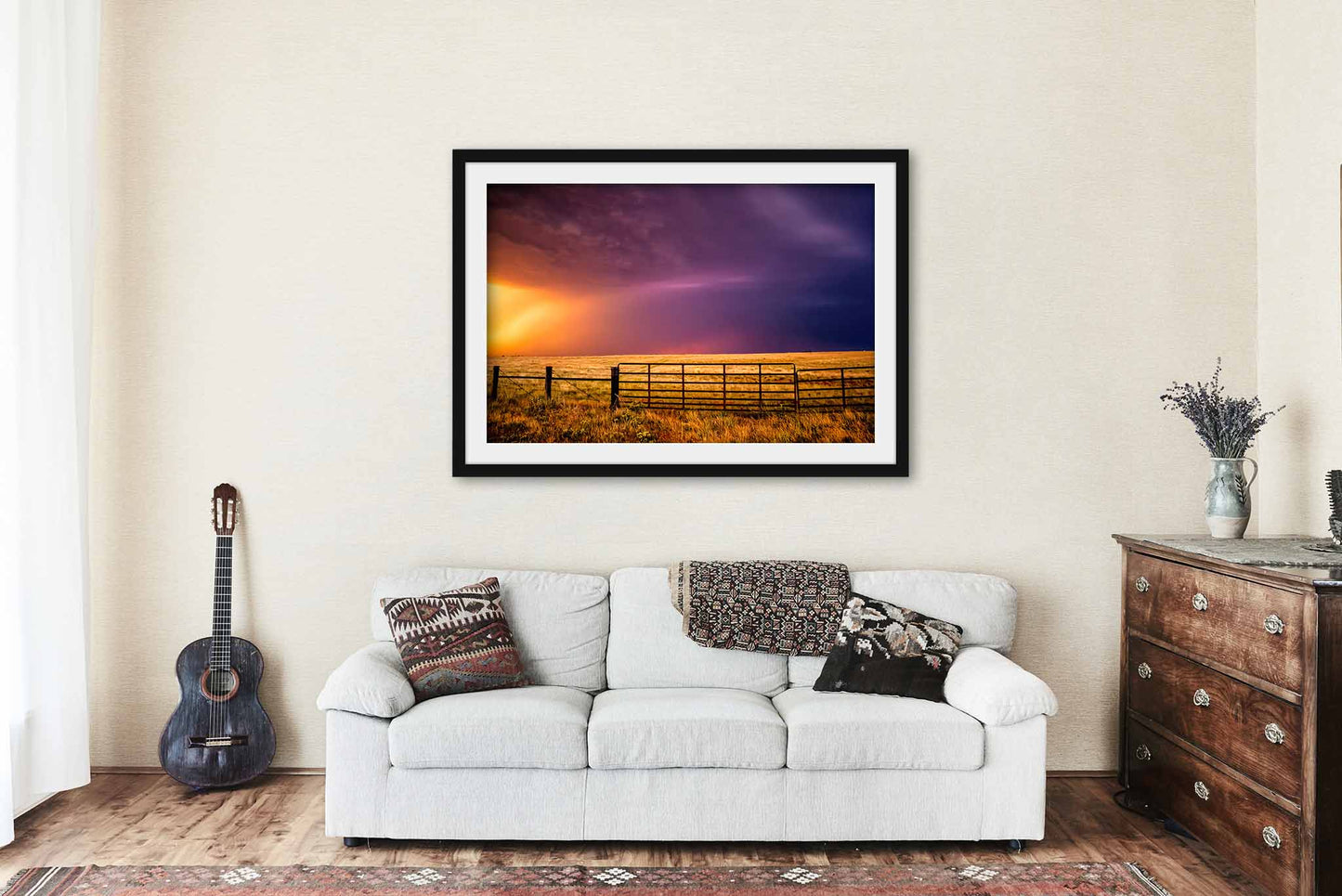 Thunderstorm Framed and Matted Print | Stormy Sky Photo | Country Decor | Great Plains Photography | Western Wall Art | Ready to Hang