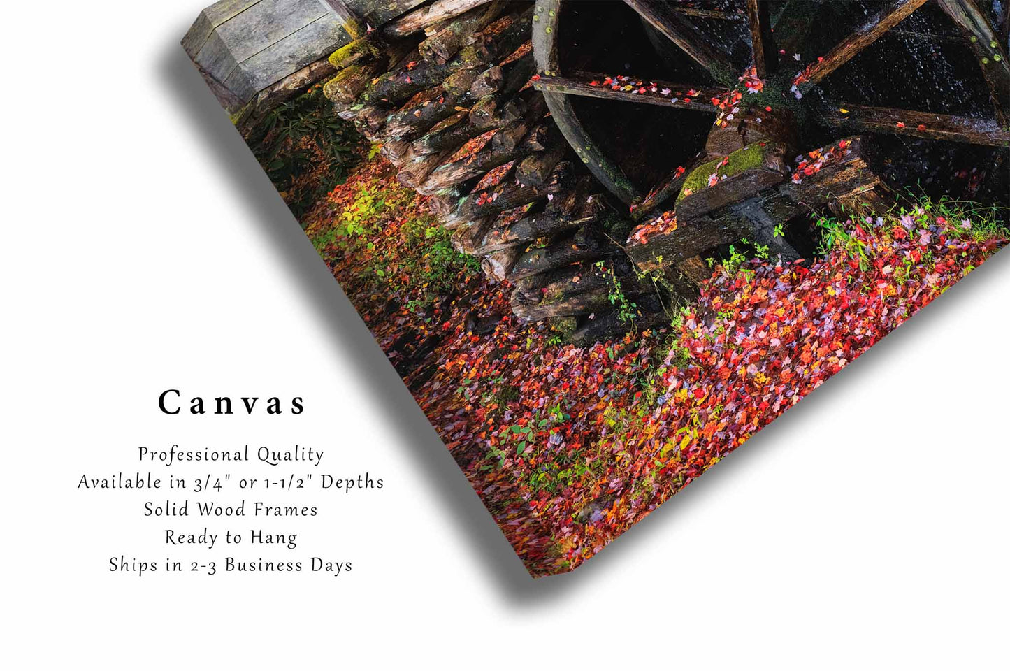 Grist Mill Wheel Canvas | Country Gallery Wrap | Great Smoky Mountains Photography | Tennessee Wall Art | Rustic Decor | Ready to Hang