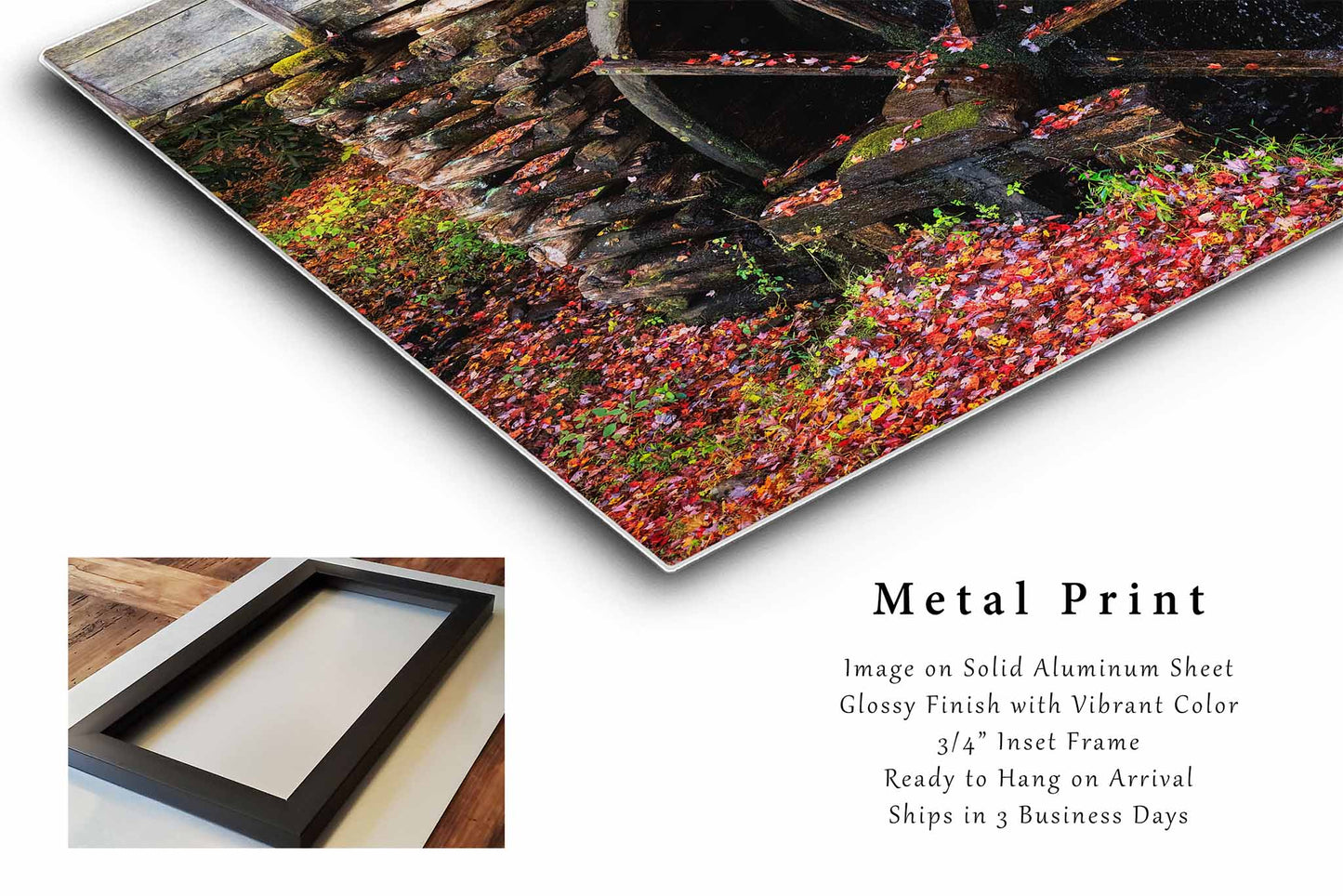 Grist Mill Wheel Metal Print | Country Photography | Great Smoky Mountains Wall Art | Tennessee Photo | Rustic Decor | Ready to Hang