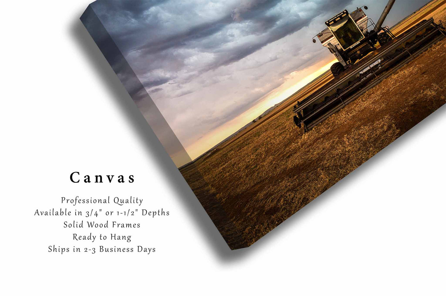 Combine Canvas | Swather Gallery Wrap | Farm Photography | Oklahoma Wall Art | Farmhouse Decor | Ready to Hang