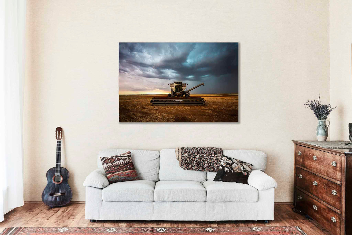 Combine Metal Print | Swather Photography | Farm Wall Art | Oklahoma Photo | Farmhouse Decor | Ready to Hang