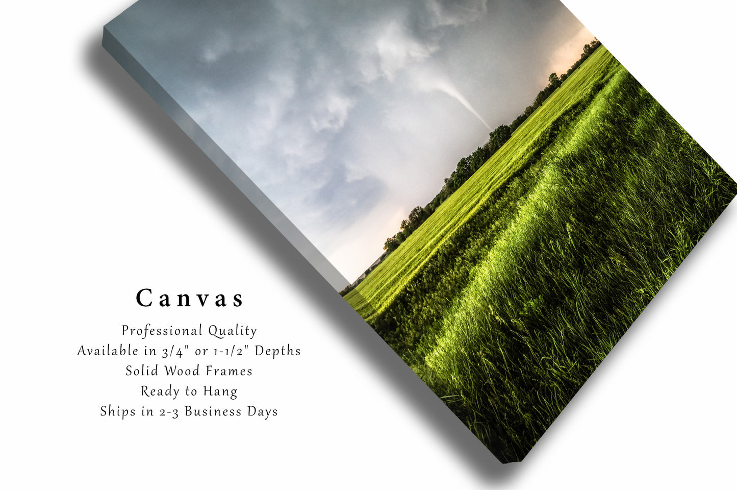 Canvas Wall Art | Tornado Picture | Vertical Storm Gallery Wrap | Kansas Photography | Thunderstorm Photo | Nature Decor