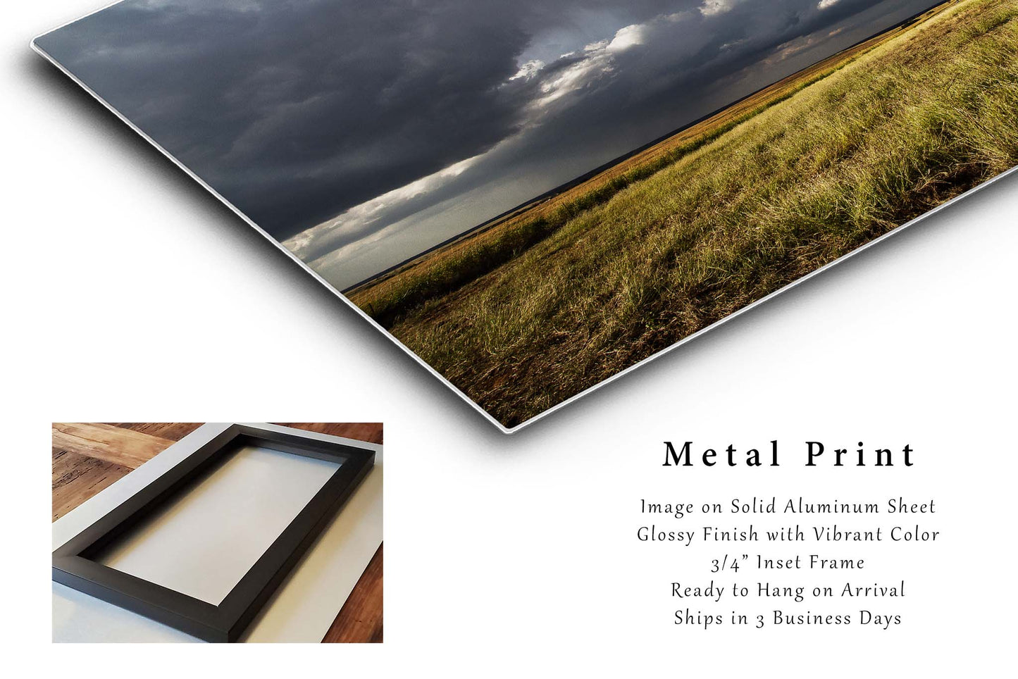 Great Plains Metal Print | Open Prairie Photography | Storm Clouds Wall Art | Oklahoma Photo | Western Decor | Ready to Hang