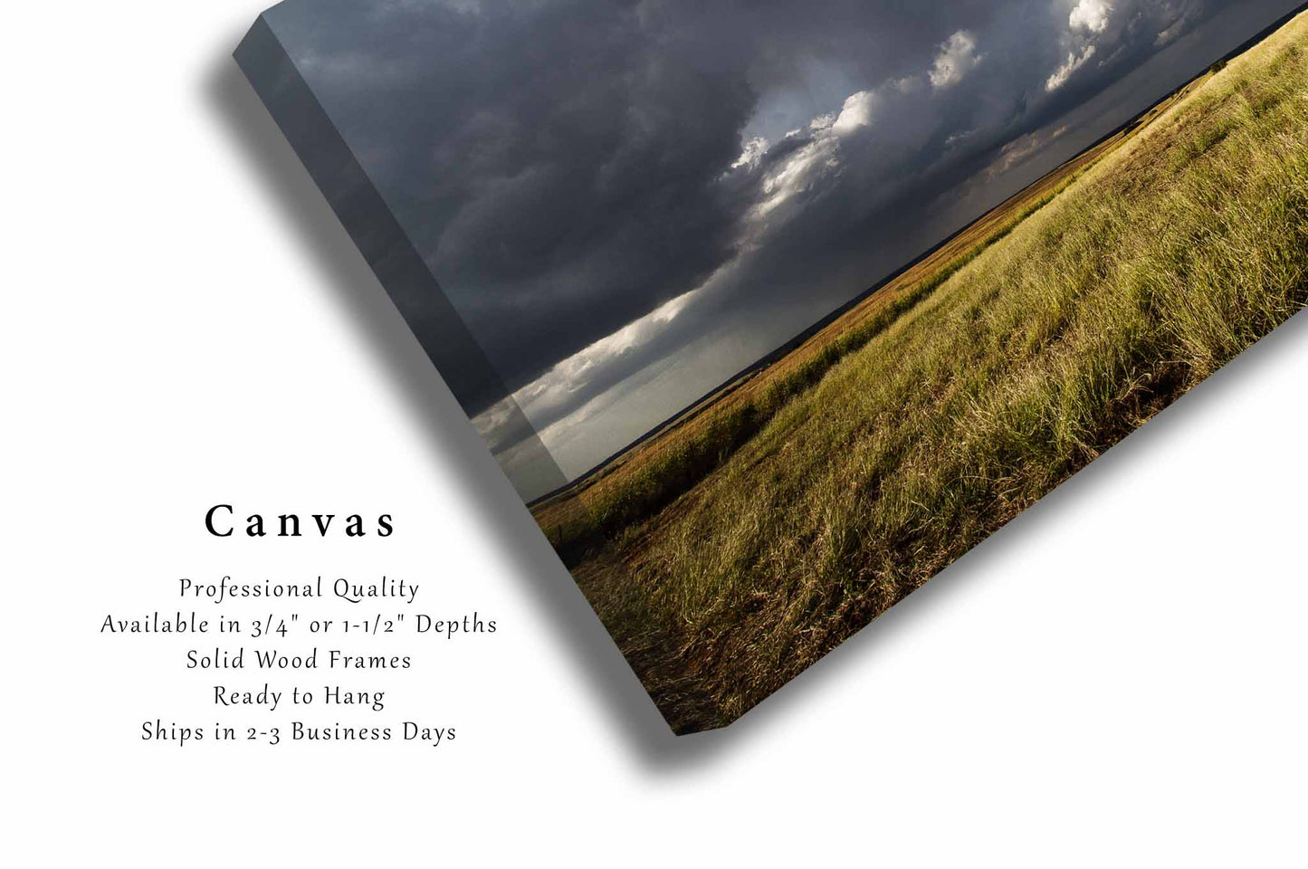 Great Plains Canvas | Storm Clouds Gallery Wrap | Prairie Photography | Oklahoma Wall Art | Western Decor | Ready to Hang