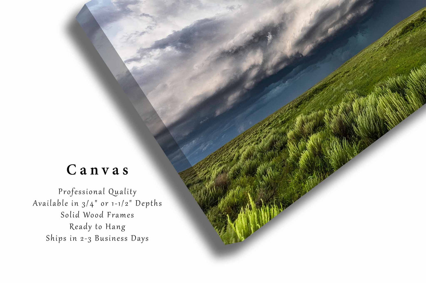 Thunderstorm Over Open Plains in Oklahoma Panhandle Canvas Wall Art | Storm Photography Weather Decor