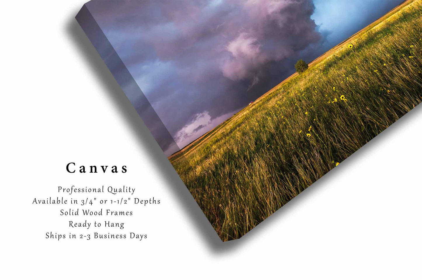Storm Canvas | Supercell Thunderstorm Gallery Wrap | Oklahoma Prairie Photography | Weather Wall Art | Nature Decor | Ready to Hang