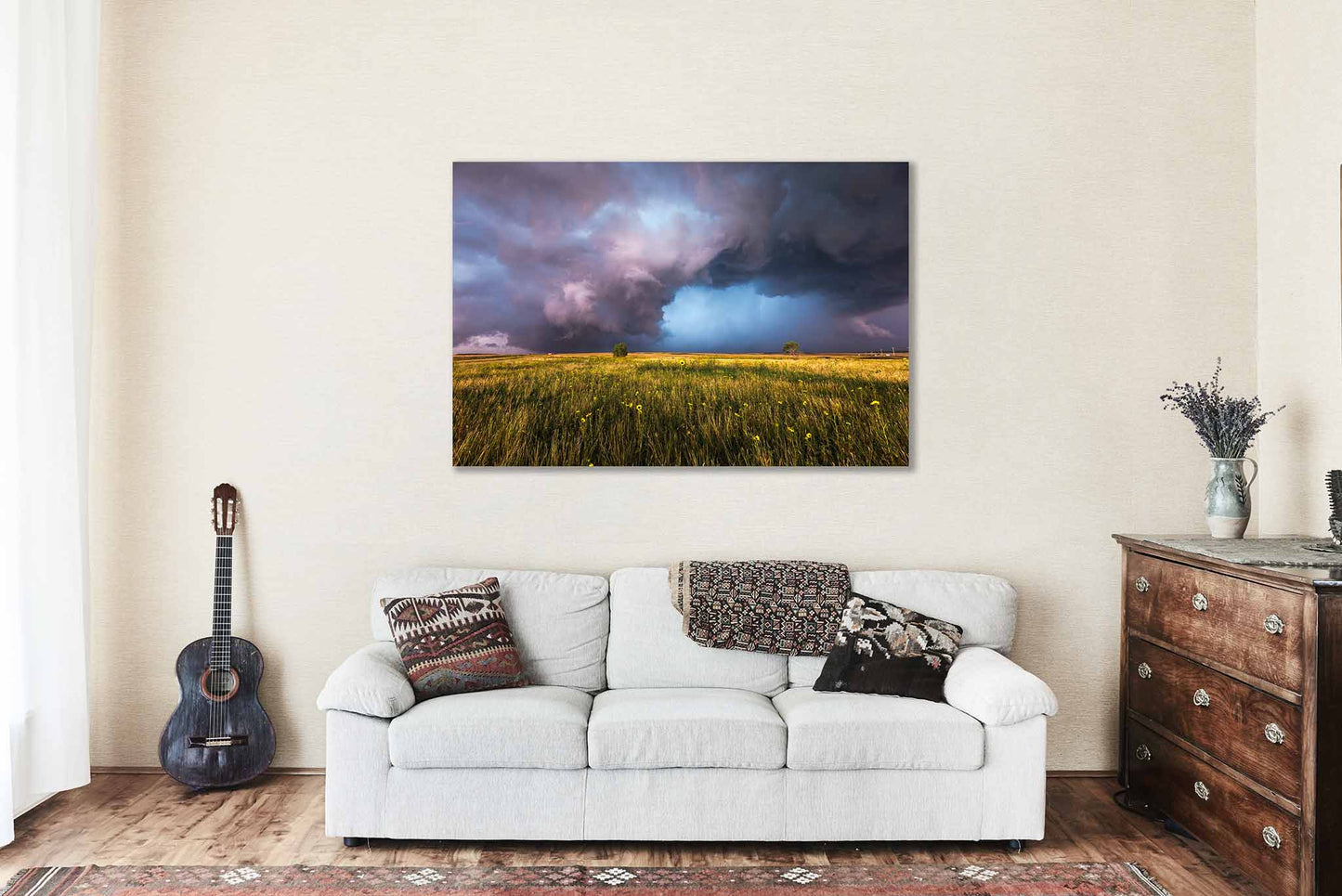 Storm Canvas | Supercell Thunderstorm Gallery Wrap | Oklahoma Prairie Photography | Weather Wall Art | Nature Decor | Ready to Hang