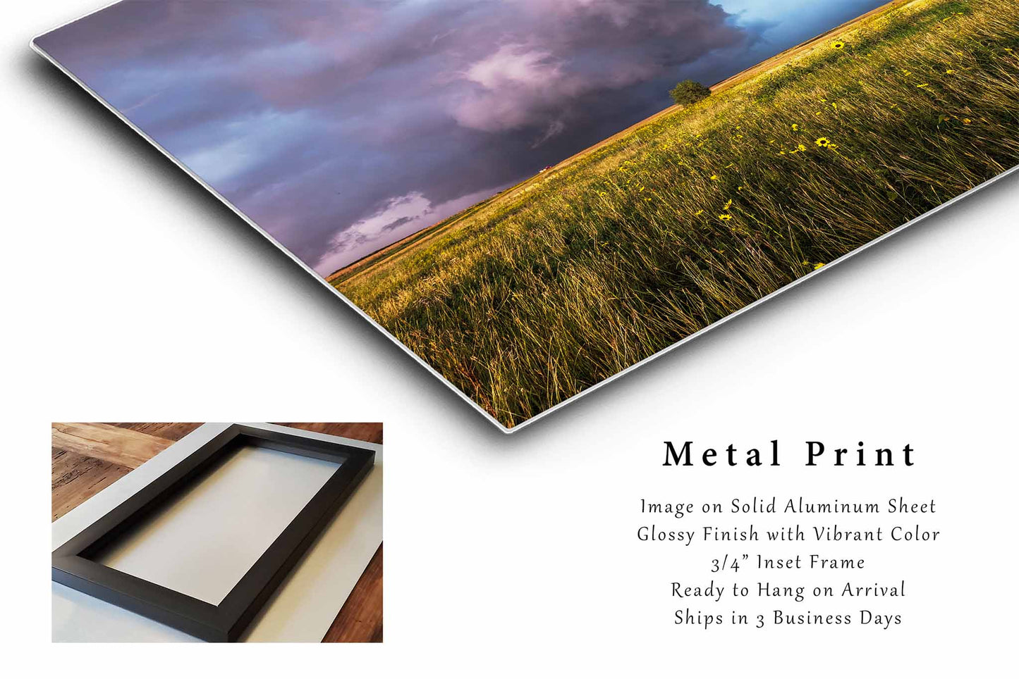 Storm Metal Print | Supercell Thunderstorm Photography | Oklahoma Prairie Wall Art | Weather Photo | Nature Decor | Ready to Hang