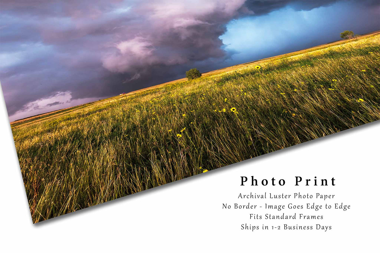 Storm Photography Print | Supercell Thunderstorm Picture | Oklahoma Prairie Wall Art | Weather Photo | Nature Decor | Unframed