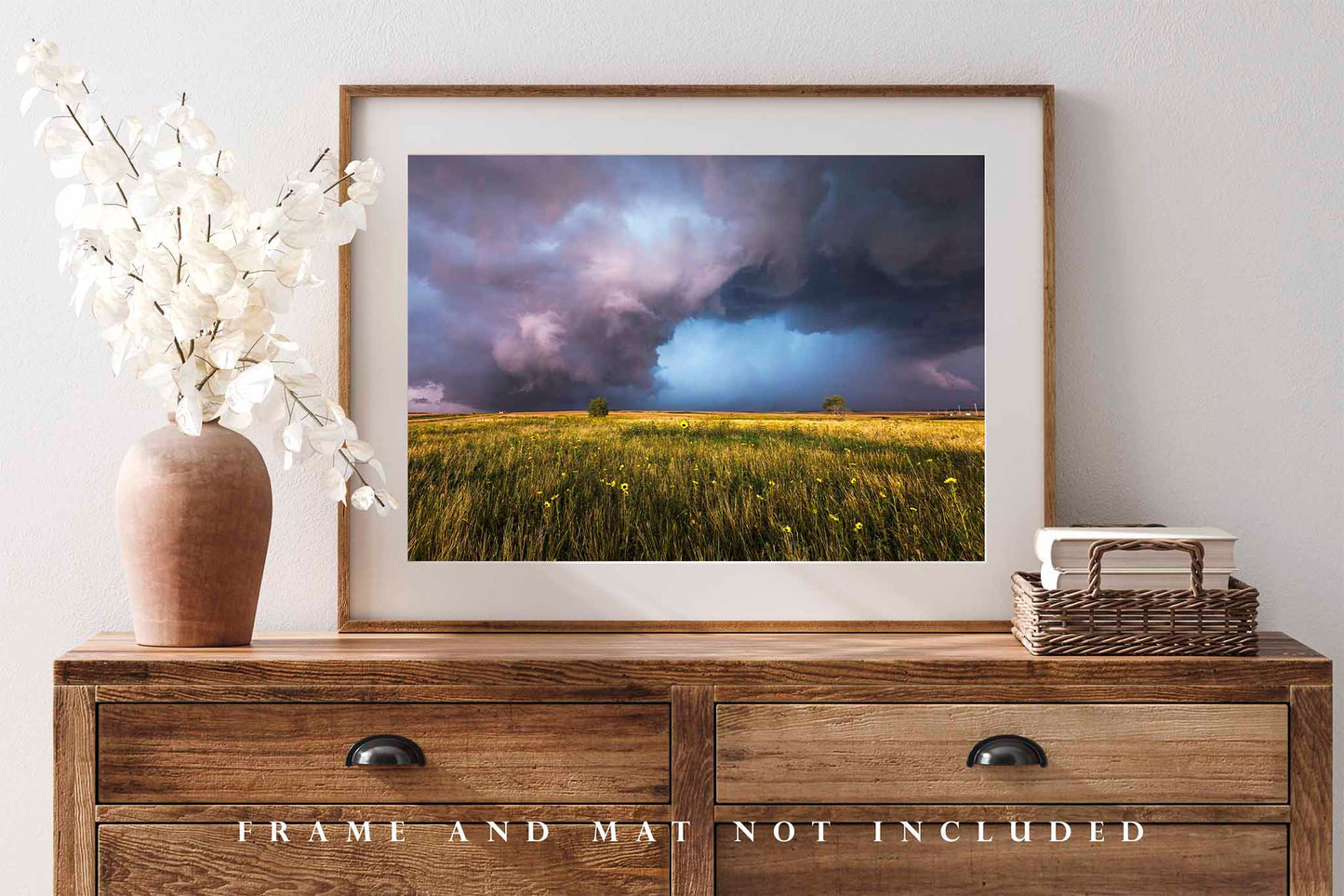 Storm Photography Print | Supercell Thunderstorm Picture | Oklahoma Prairie Wall Art | Weather Photo | Nature Decor | Unframed