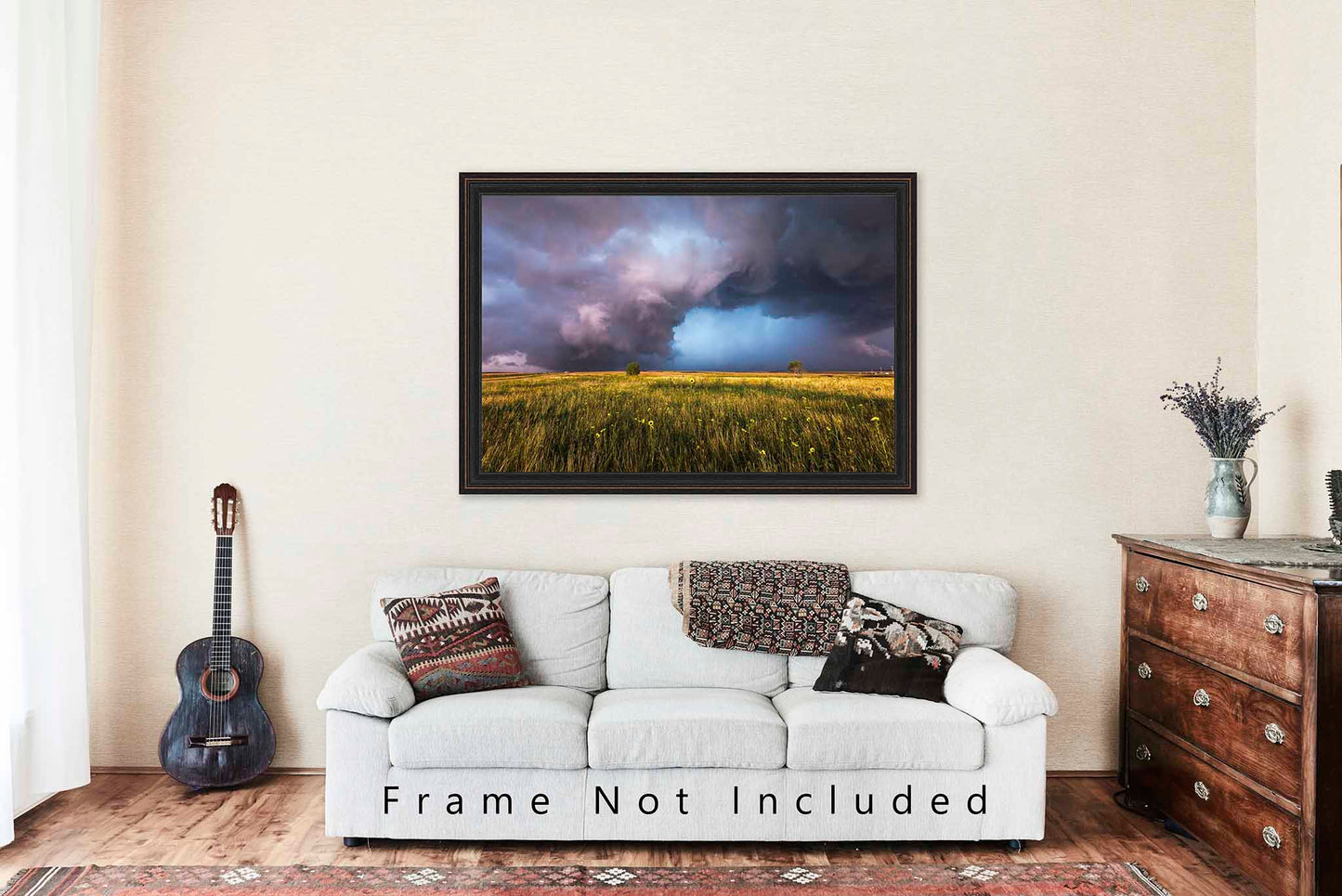 Storm Photography Print | Supercell Thunderstorm Picture | Oklahoma Prairie Wall Art | Weather Photo | Nature Decor | Unframed