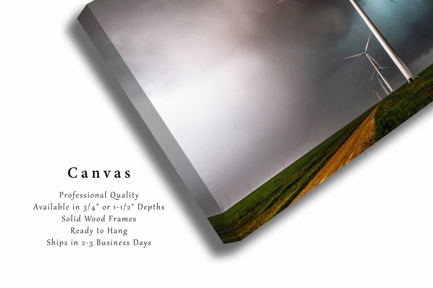 Wind Turbines Canvas | Storm Gallery Wrap | Thunderstorm Photography | Texas Wall Art | Renewable Energy Decor | Ready to Hang