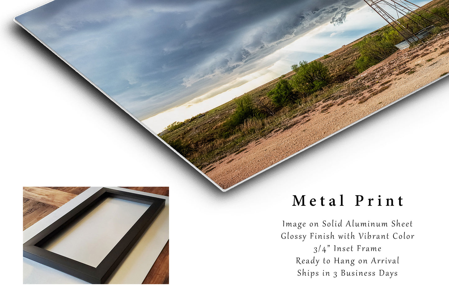 Windmill Metal Print | Storm Photography | Thunderstorm Wall Art | Texas Photo | Farmhouse Decor | Ready to Hang