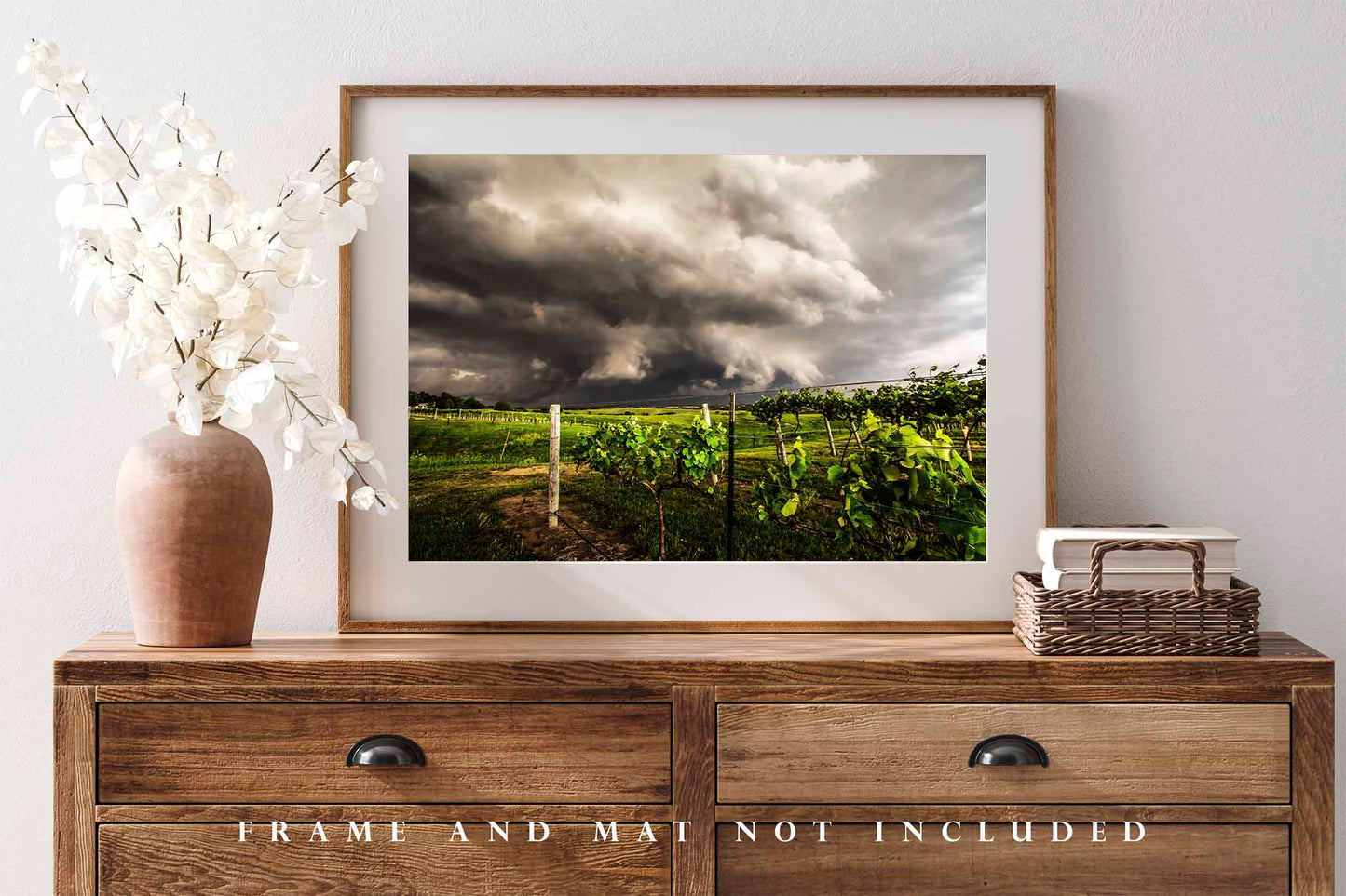 Storm Photography Print | Nebraska Vineyard Thunderstorm Landscape Plains Weather Decor | Unframed