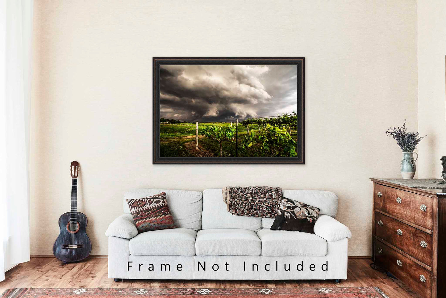 Storm Photography Print | Nebraska Vineyard Thunderstorm Landscape Plains Weather Decor | Unframed