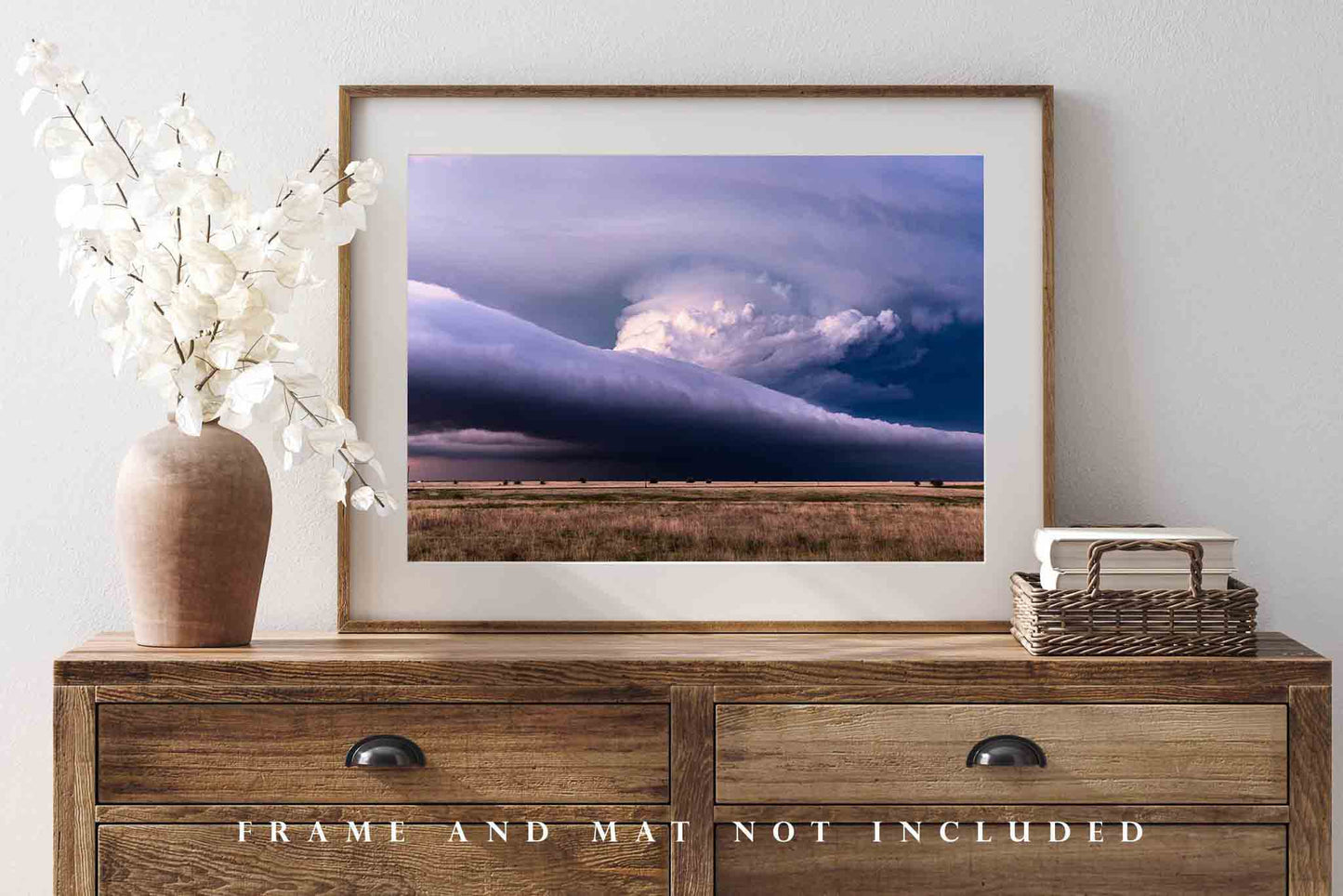 Storm Photography Print (Not Framed) Picture of Supercell Thunderstorm Spanning Horizon on Stormy Day in Texas Weather Wall Art Nature Decor
