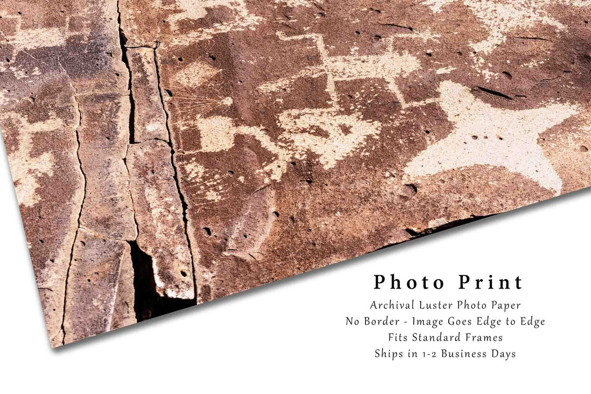 Petroglyphs in Santa Fe New Mexico Photo Print (Unframed) | Vertical Ancient Rock Wall Art Southwestern Decor