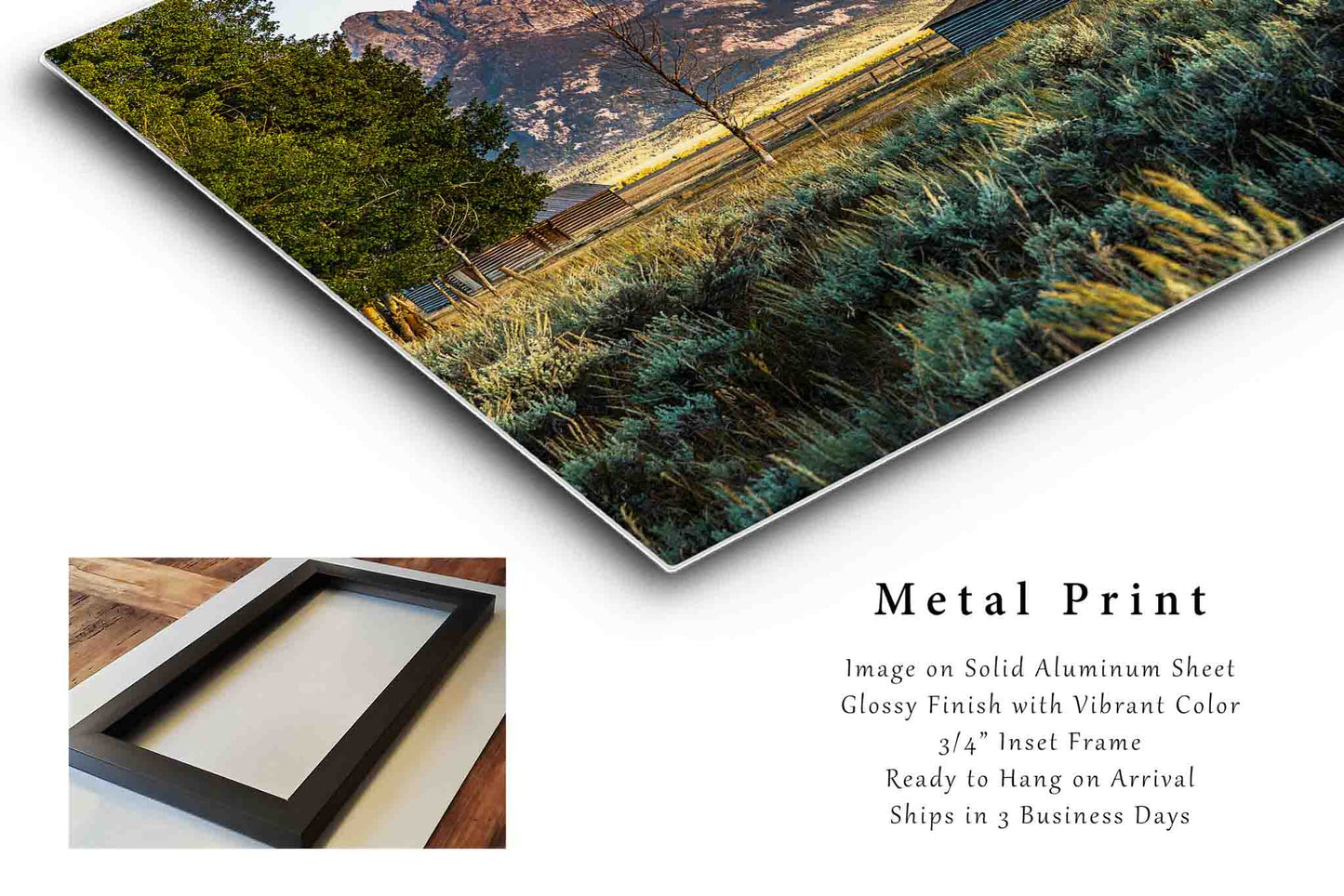 Grand Teton Metal Print | Moulton Barn Photo | Rocky Mountains Photography | Wyoming Picture | Western Decor