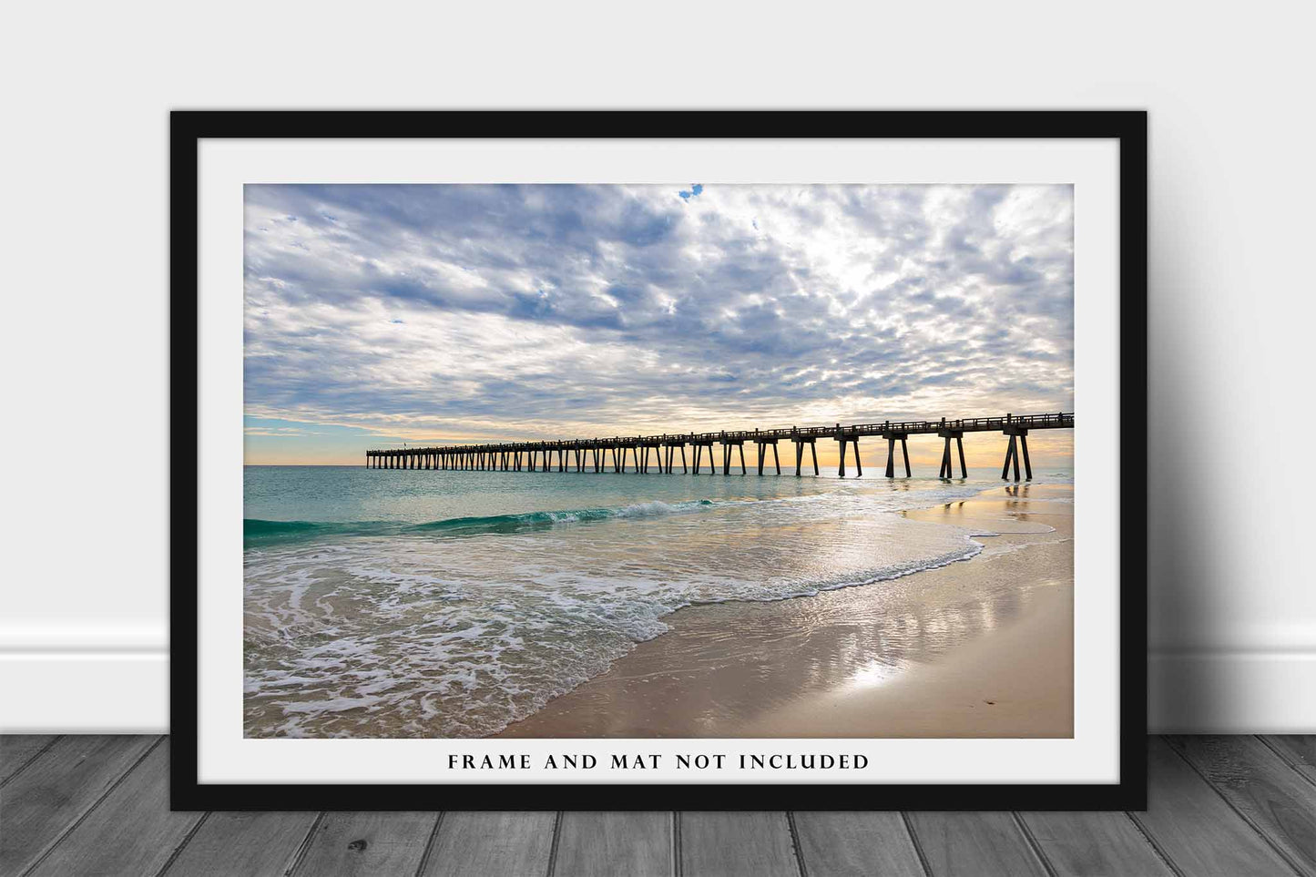 Pensacola Beach Pier Photography Print | Florida Gulf Coast Emerald Seascape Coastal Ocean Wall Art Decor | Unframed