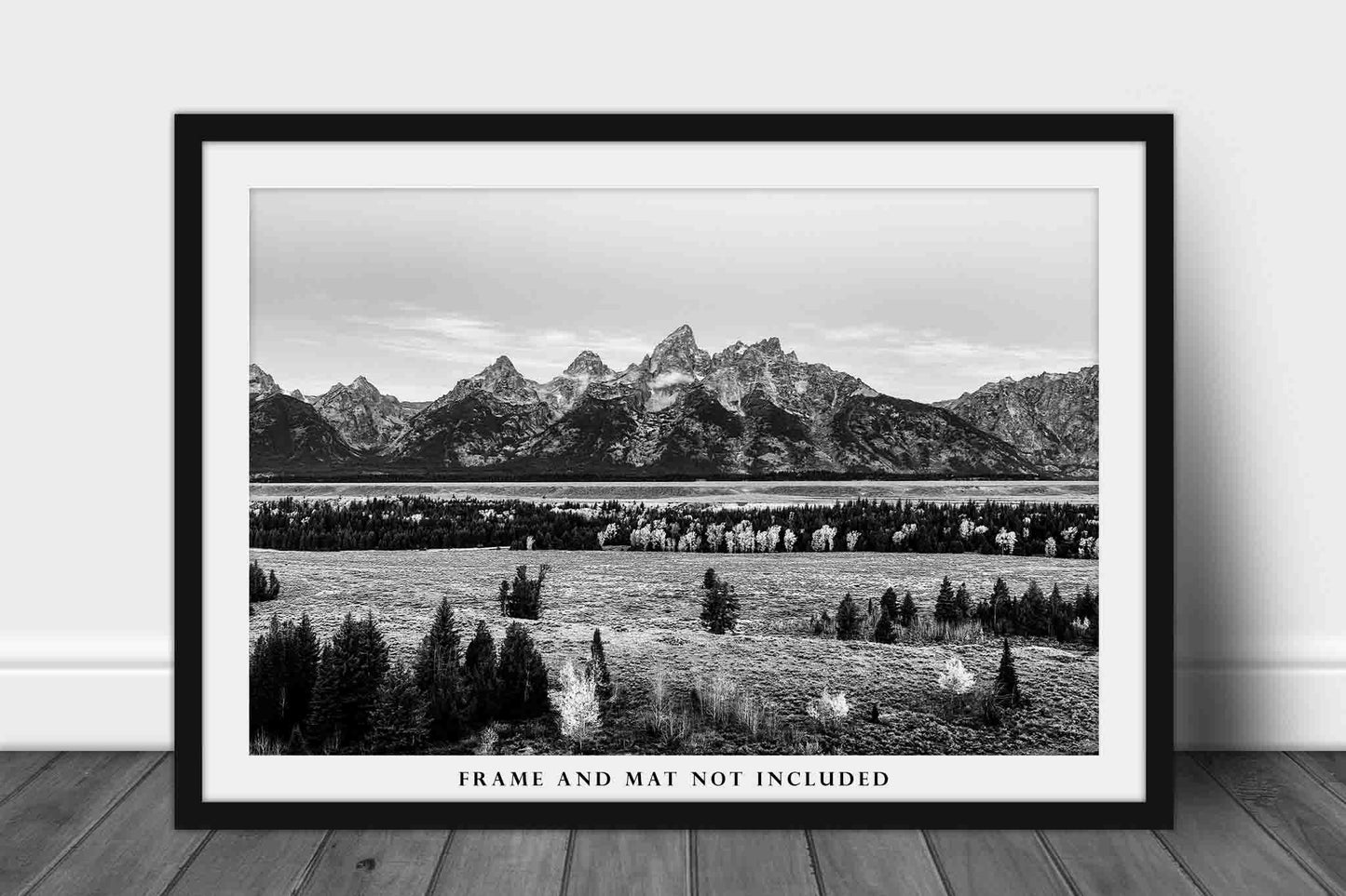 Rocky Mountain Photo Print | Grand Teton Picture | Wyoming Wall Art | Black and White Landscape Photography | Western Decor