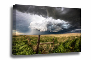 Storm canvas wall art of a supercell thunderstorm over open prairie on a stormy spring day on the plains of Colorado by Sean Ramsey of Southern Plains Photography.
