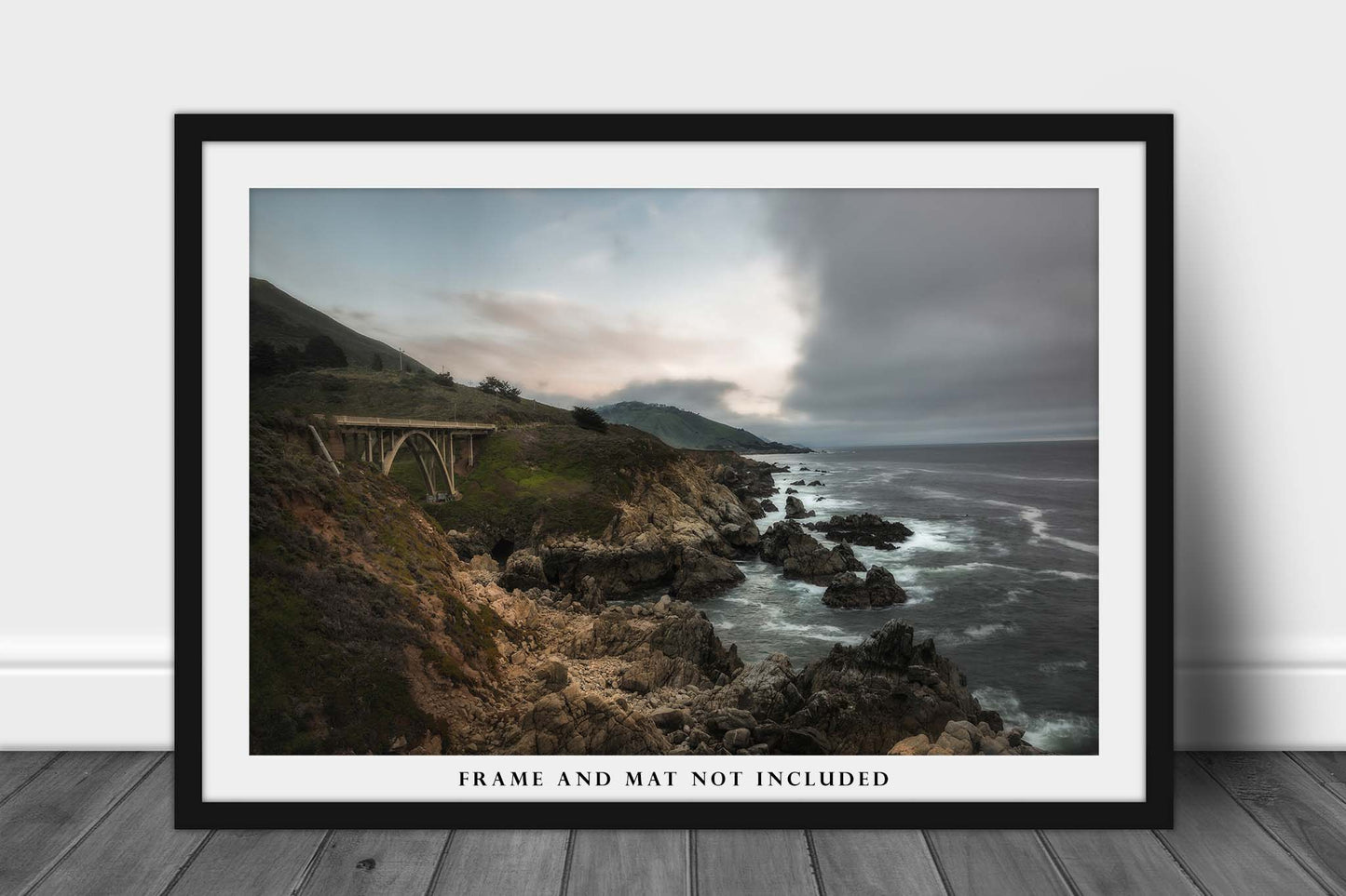 Ocean Landscape Art Print - Fine Art Photograph of Bixby Bridge and Fog Rolling Into Big Sur California Wall Art Pacific Highway Picture