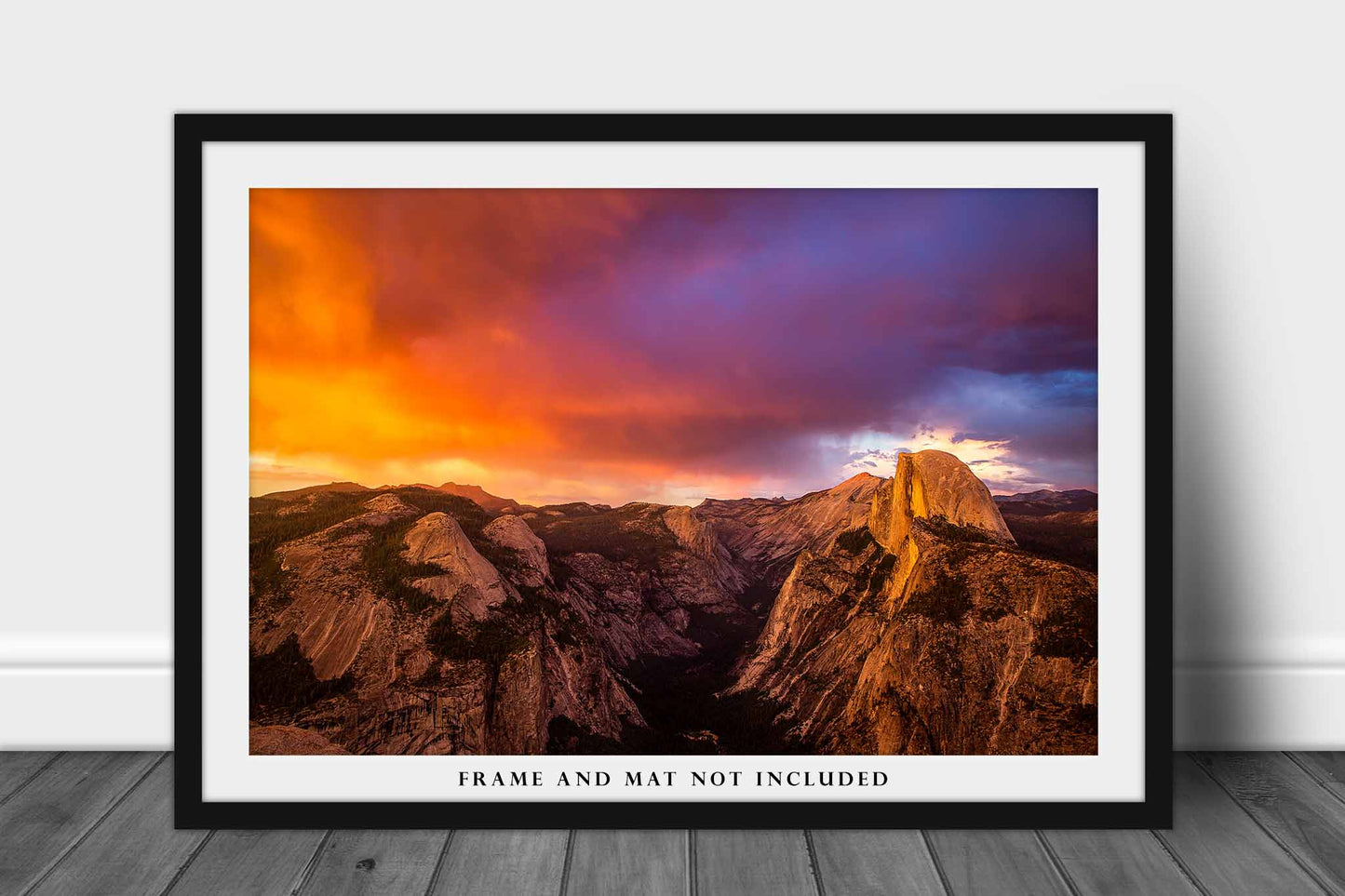 Yosemite Photography Print - Picture of Colorful Clouds Over Half Dome at Sunset in California - Sierra Nevada Landscape Photo Artwork Decor