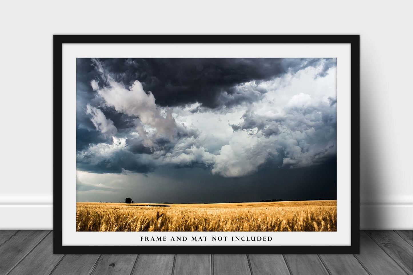 Country Photography Print (Not Framed) Picture of Storm Clouds Gathering Over Golden Wheat Field on Spring Day in Kansas Western Wall Art Farmhouse Decor