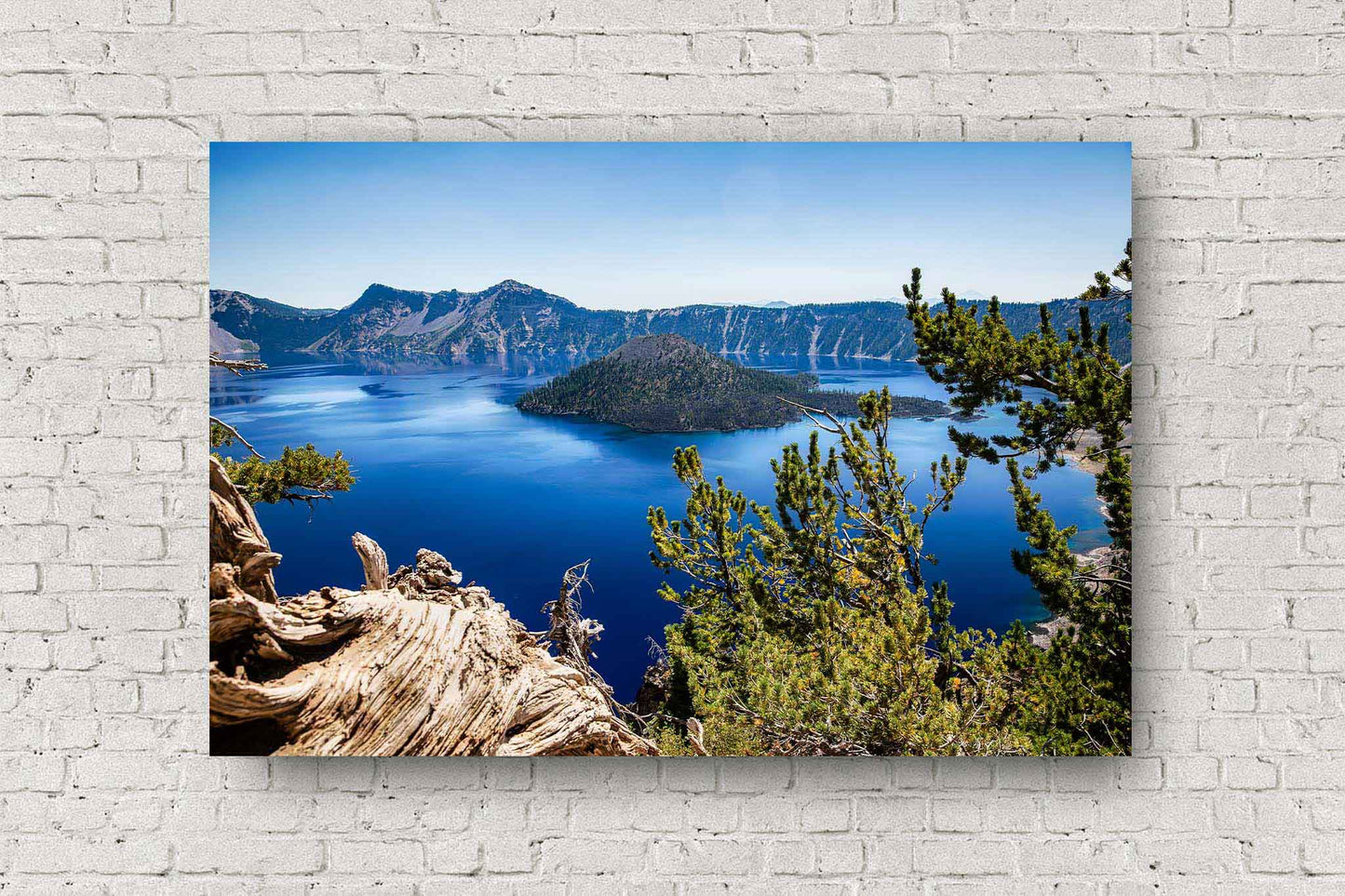 Pacific Northwest Pacific Northwest aluminum metal print of Crater Lake and Wizard Island on a summer day in Oregon by Sean Ramsey of Southern Plains Photography.