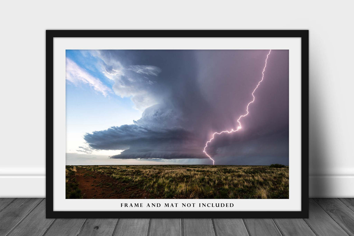 Lightning Bolts and Firefly on Stormy Evening in Oklahoma  Framed First Lightning Strike 8\