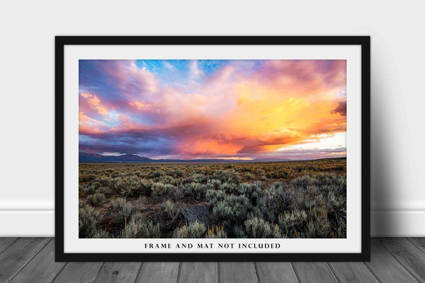 Nature Photo Print | Colorful Storm Cloud Over Sagebrush Picture | Taos New Mexico Wall Art | Landscape Photography | Southwestern Decor
